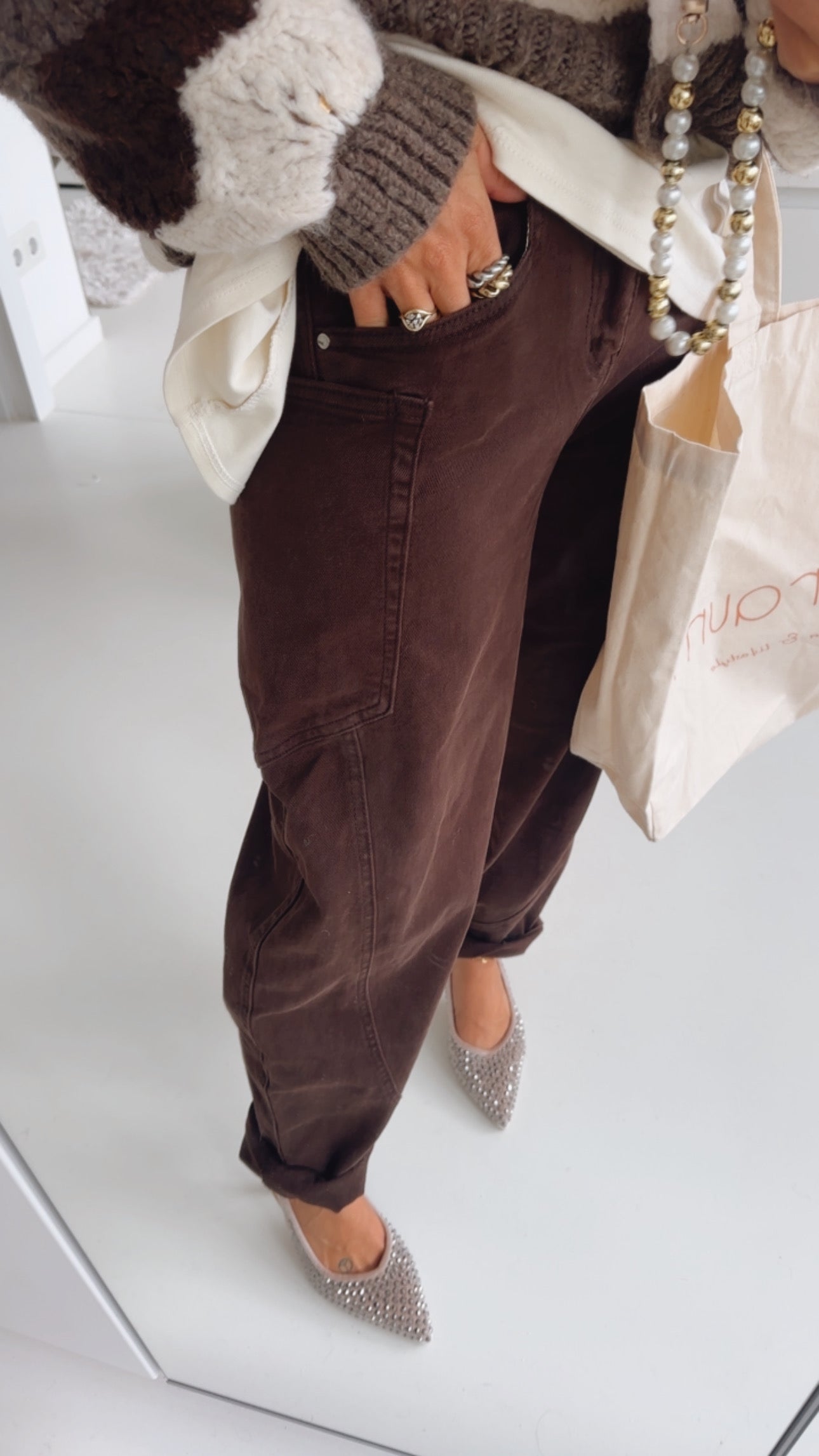 Soft Barrel Jeans mit Taschen
