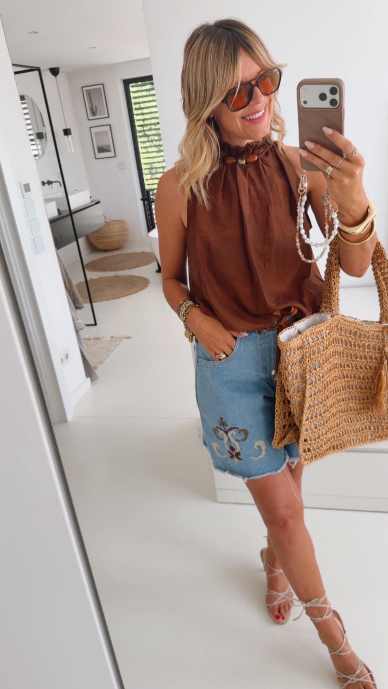 Midi Jeans mit Gürtel Country Love