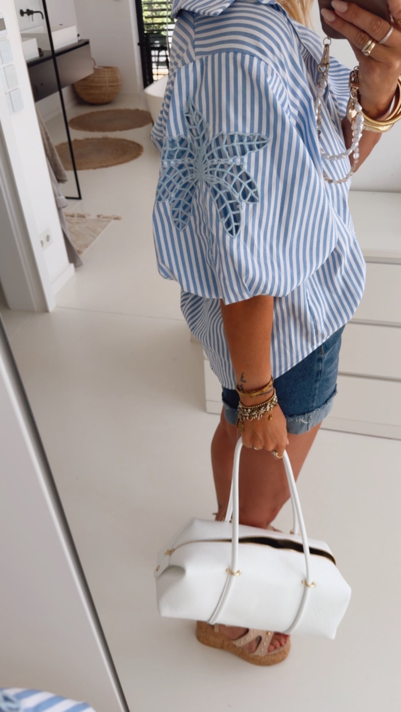 Hemd Bluse Stripes Ballonarm