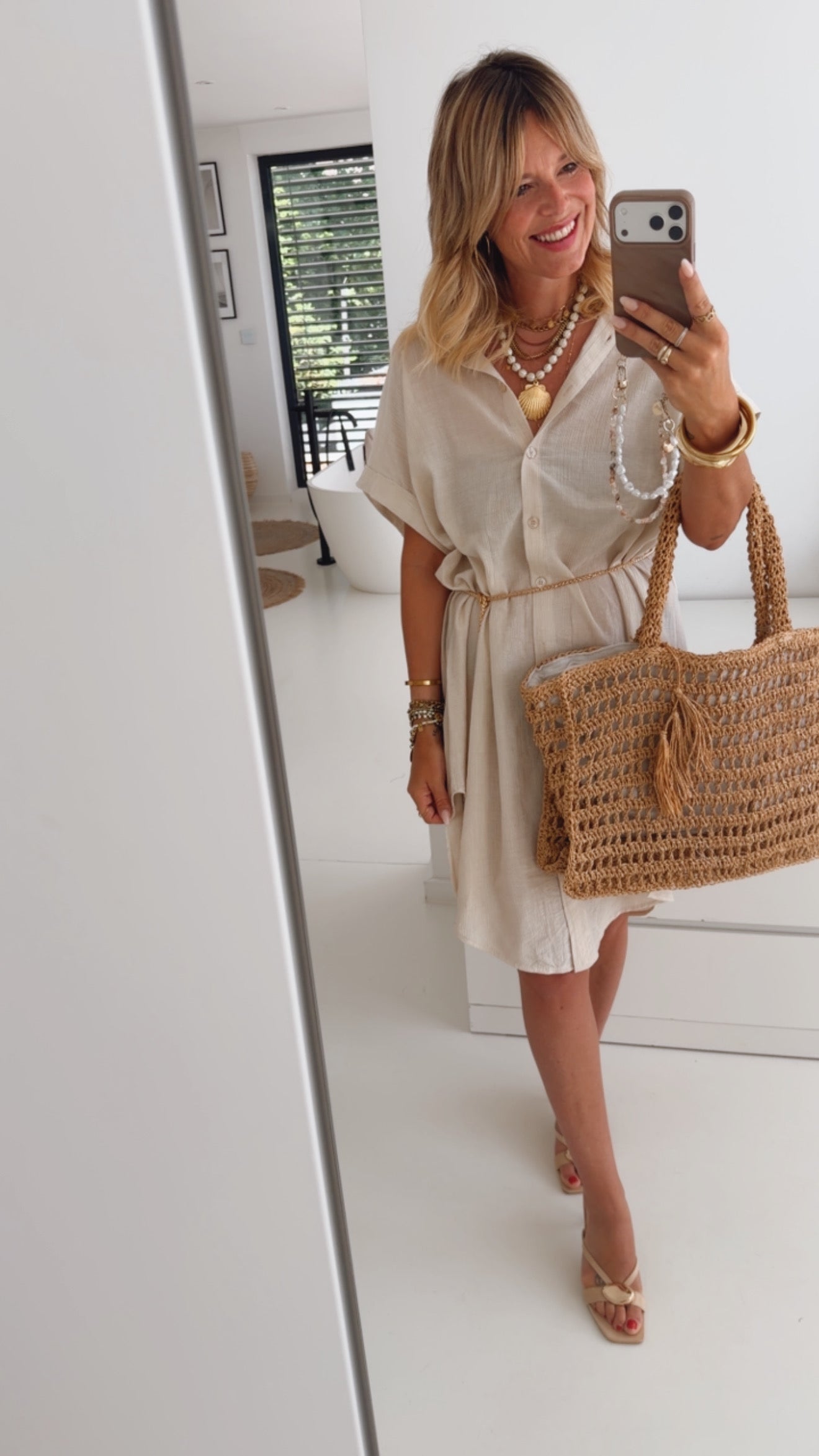 Structured Kleid mit Knopfleiste