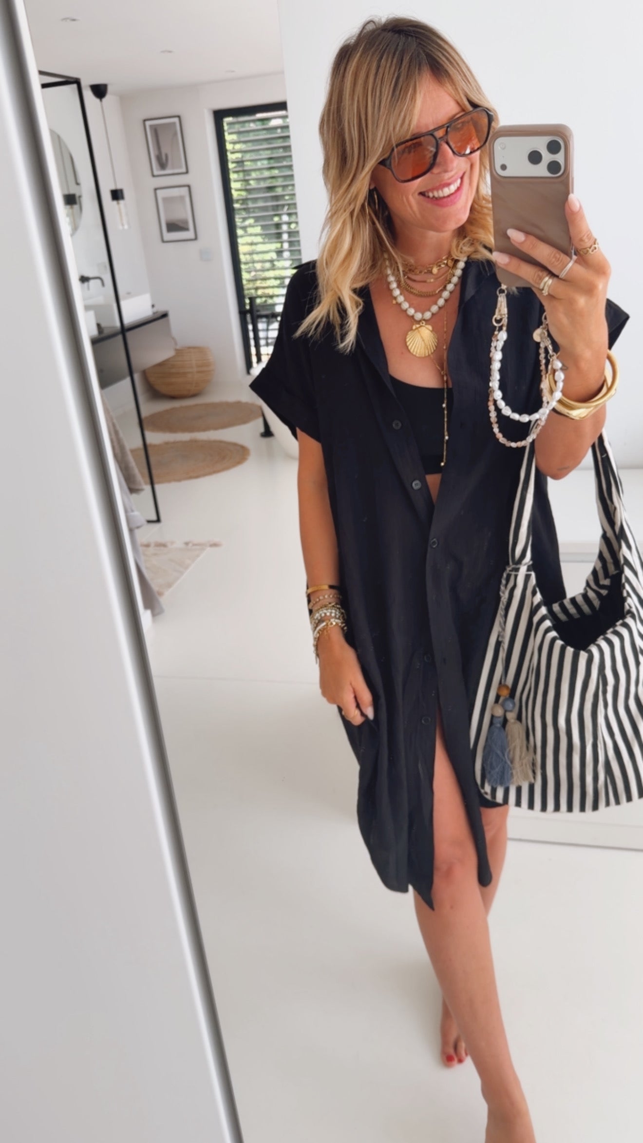Structured Kleid mit Knopfleiste