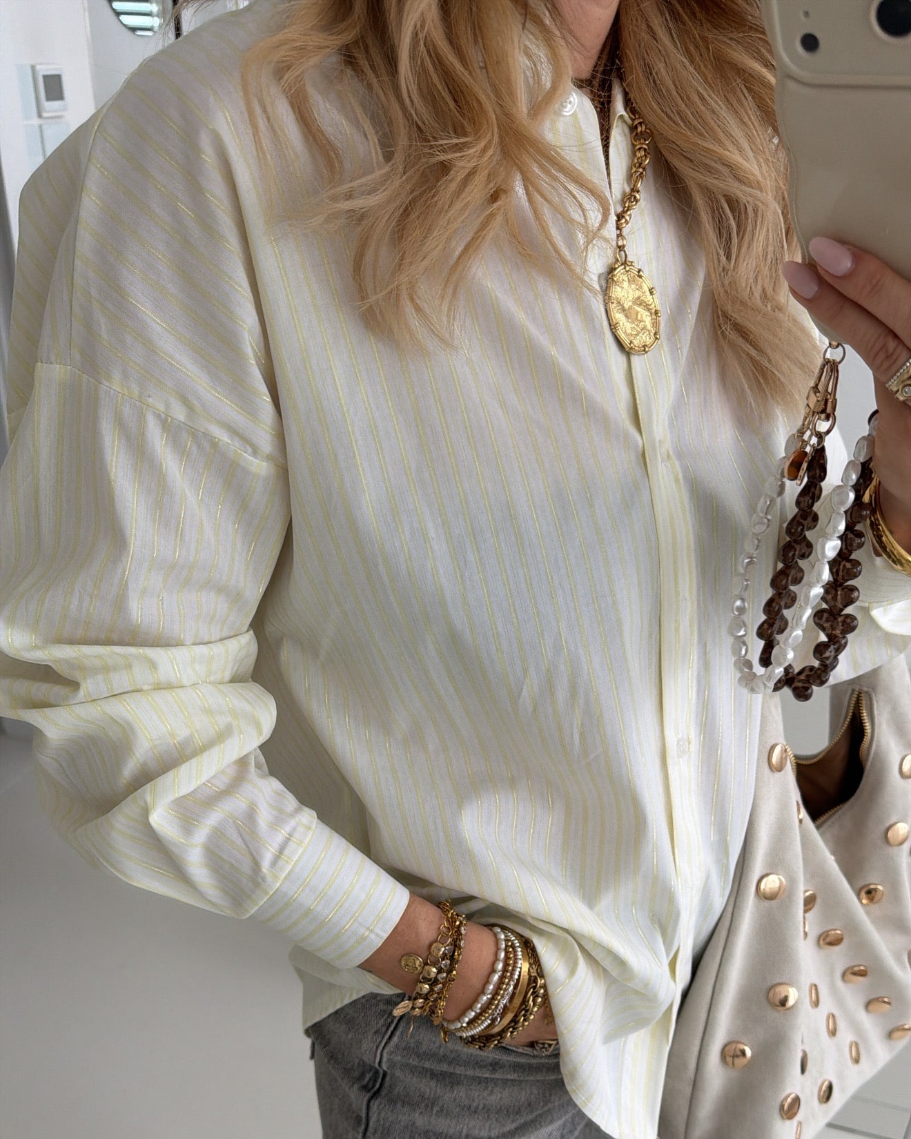 Hemd Bluse Glitter Stripes