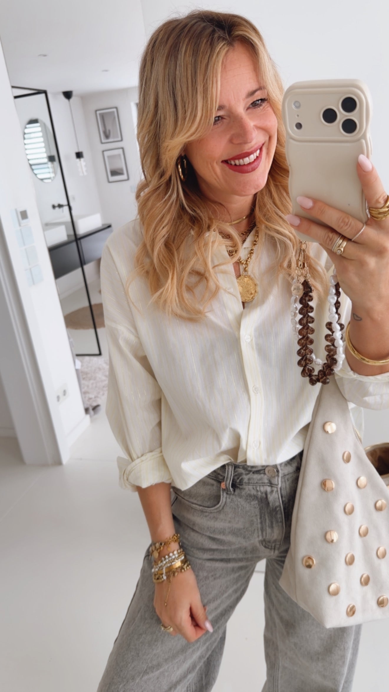 Hemd Bluse Glitter Stripes