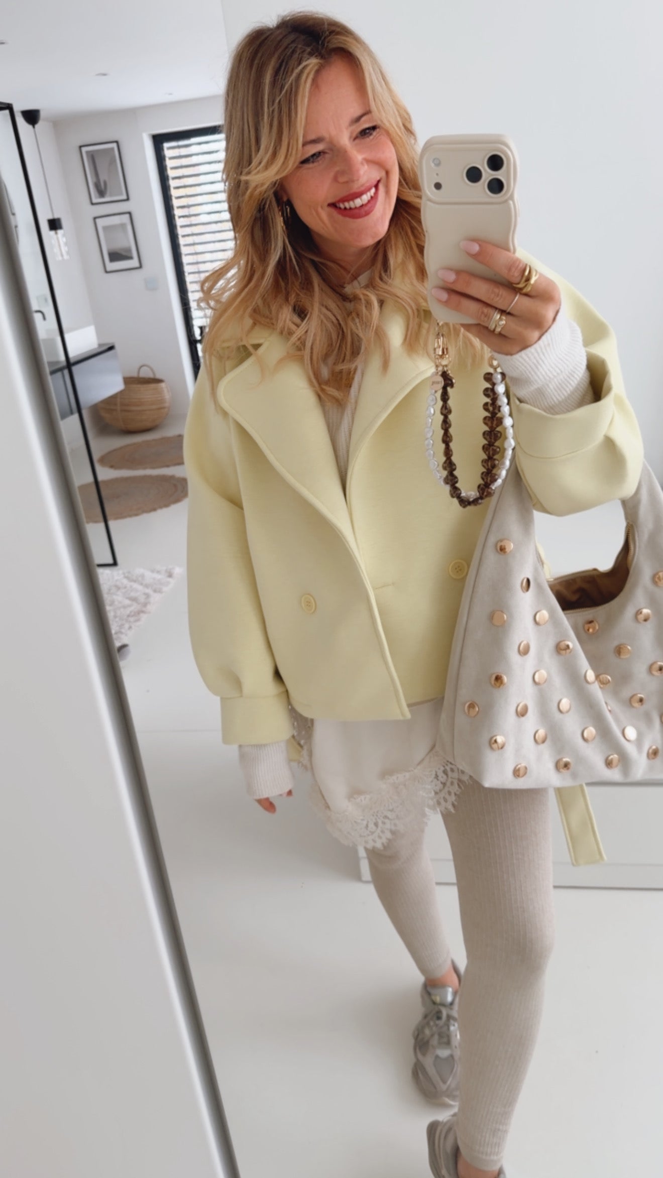 Midi Jacke Sporty mit Bindegürtel