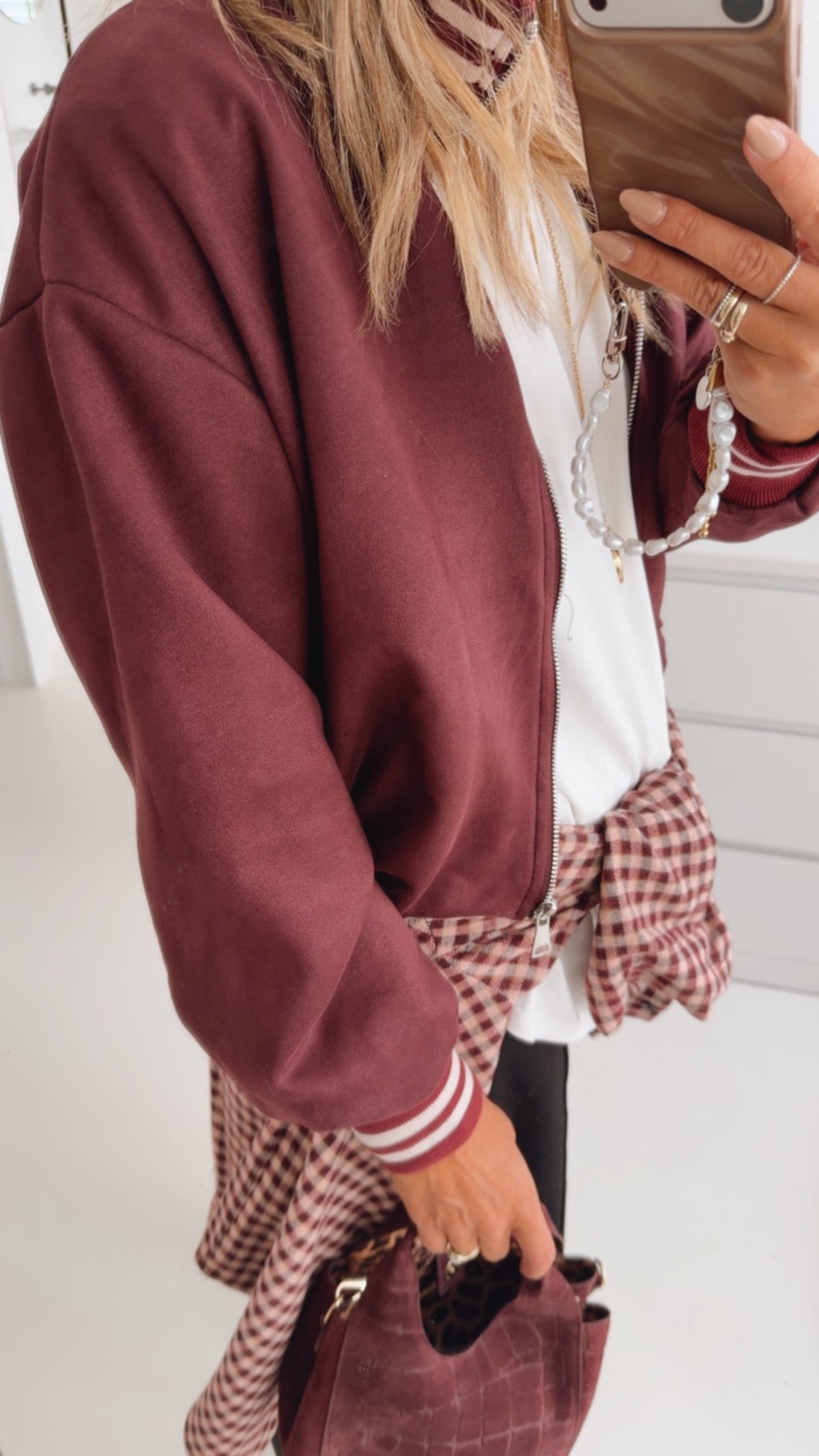 Collage Jacke Wildlederoptik