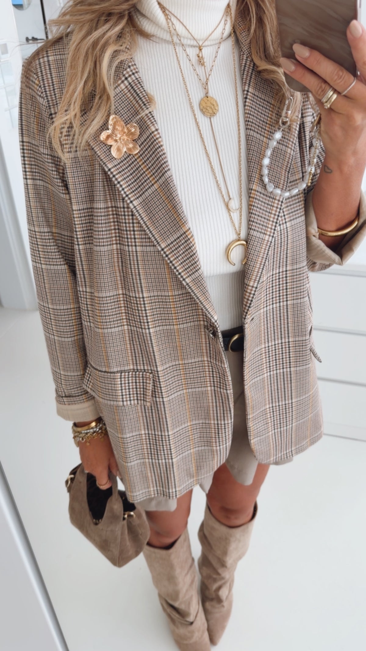 Karo Blazer Brosche