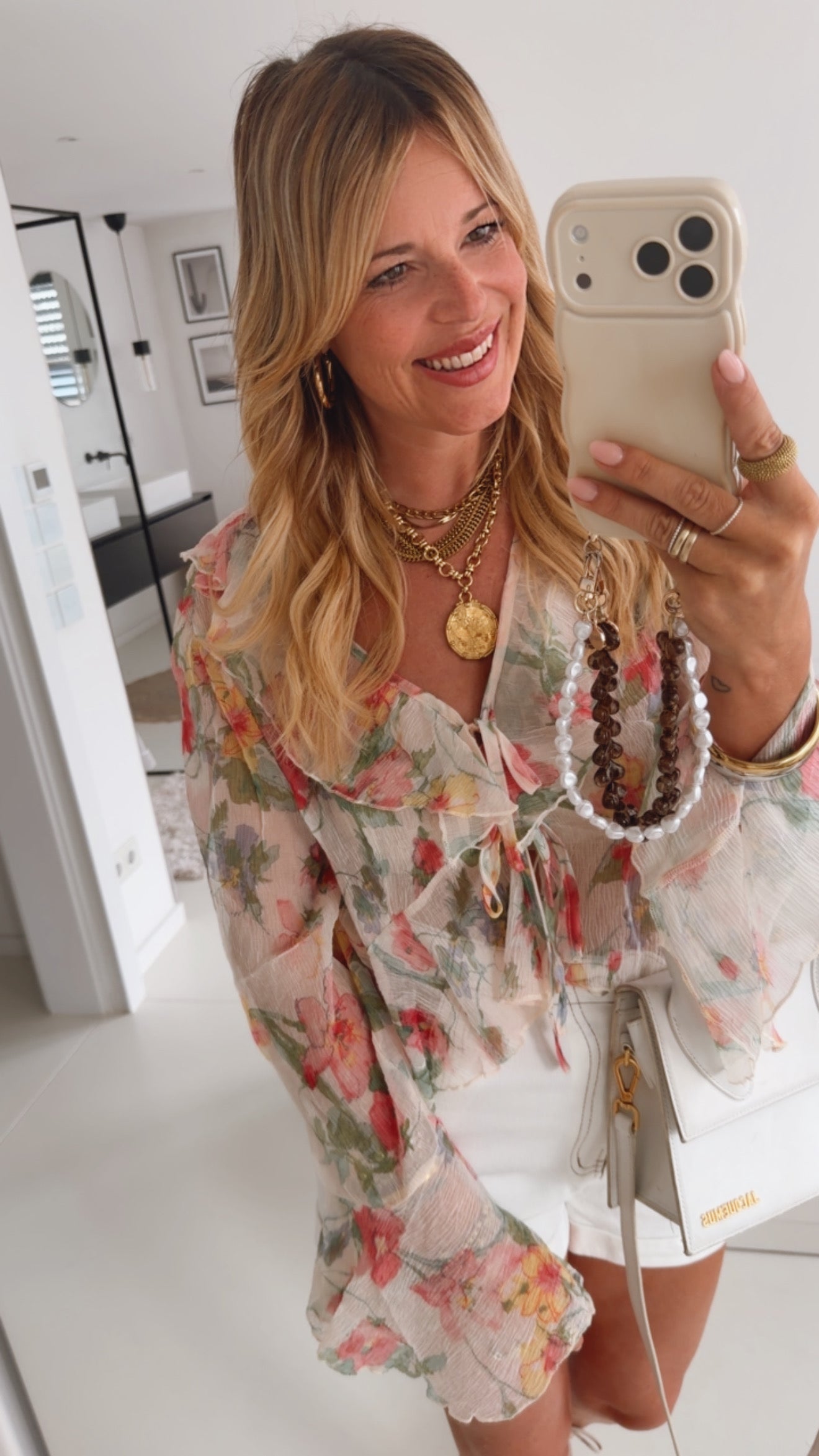 Bluse Volant zum Binden