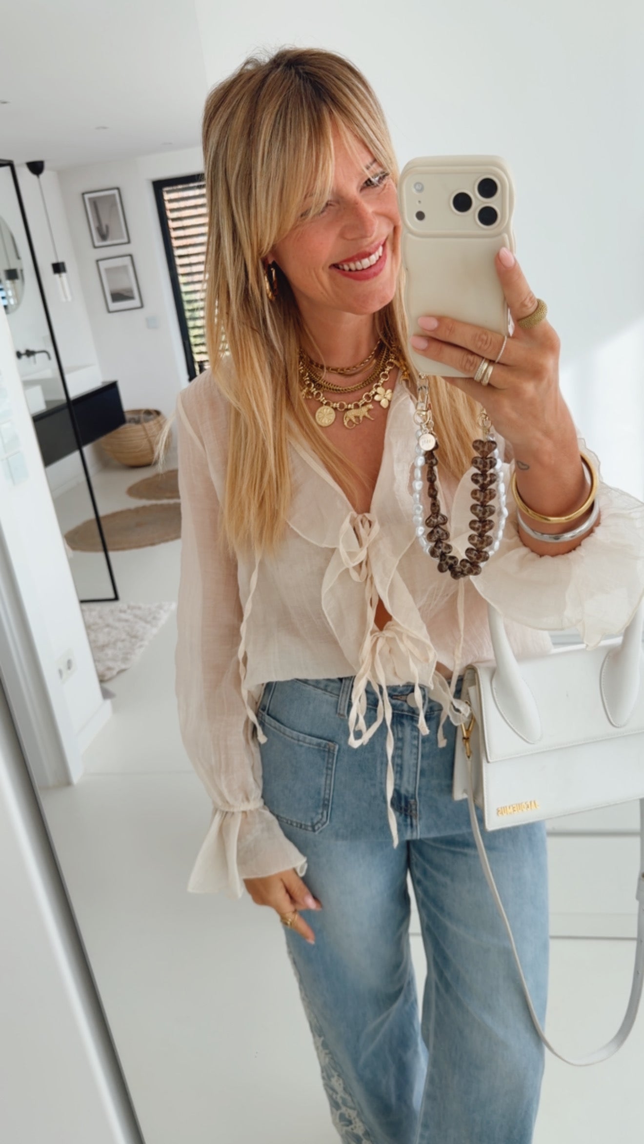 Bluse Volant Glitter