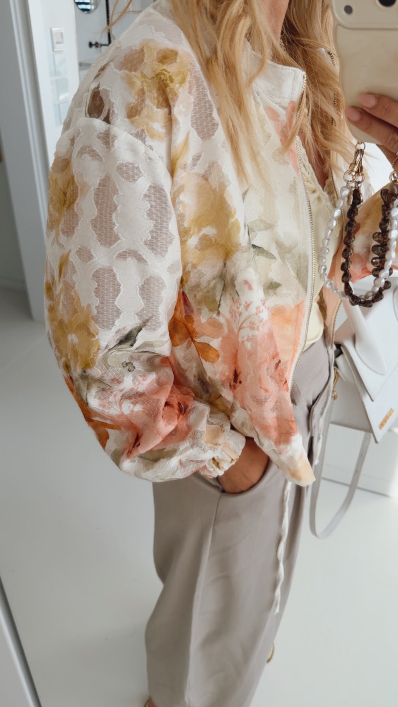 Midi Jacke Flowers Structured