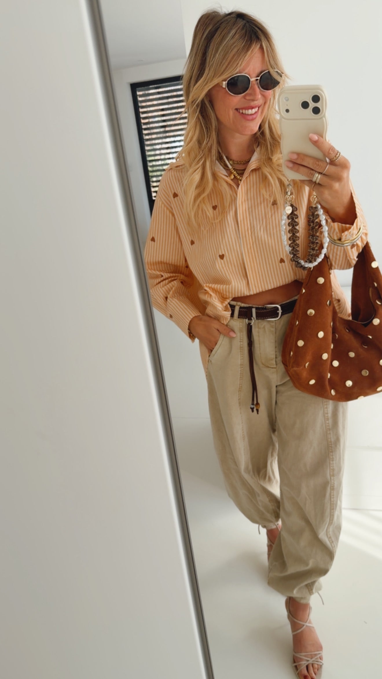 Hemd Bluse Streifen Herz