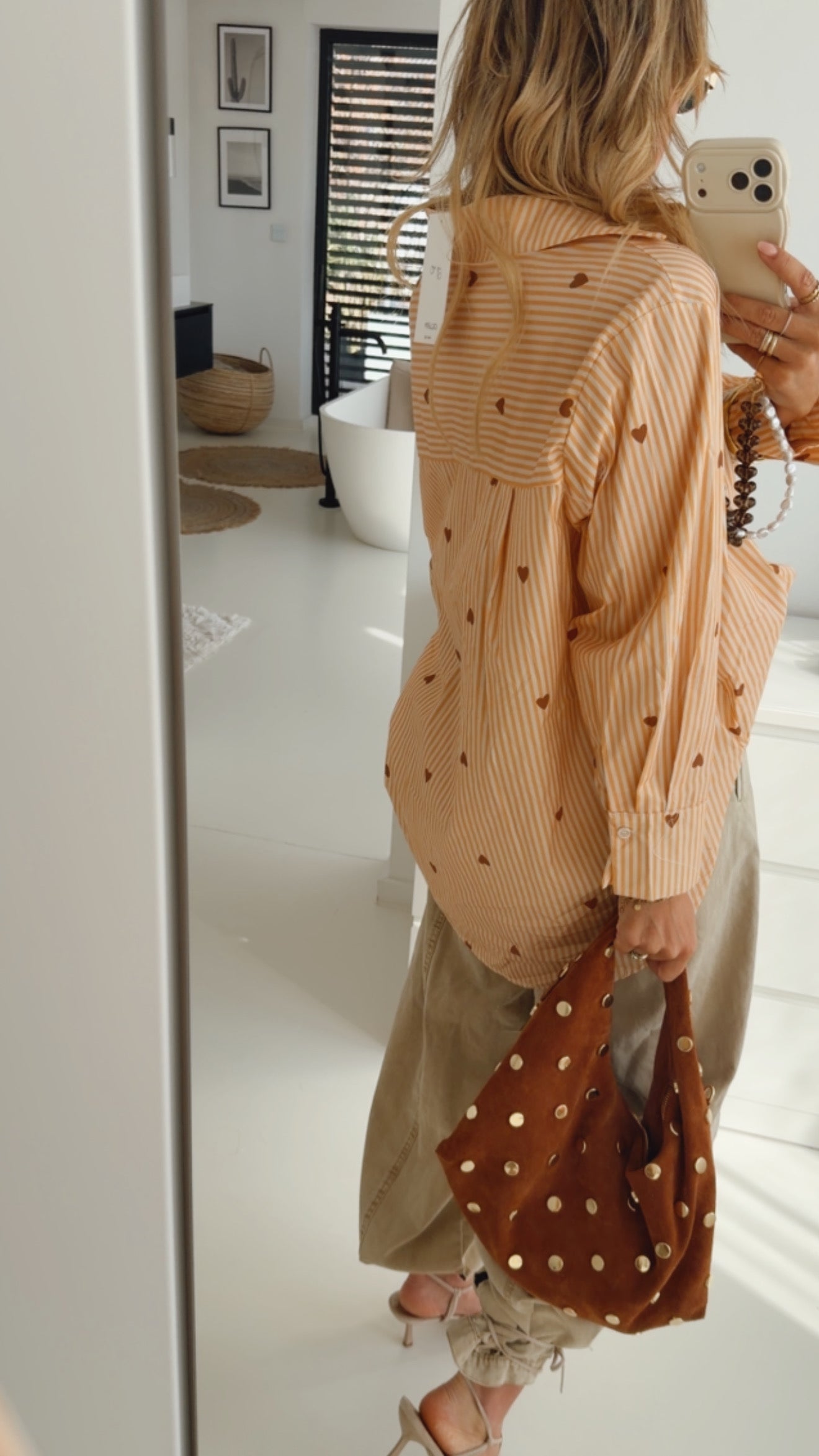 Hemd Bluse Streifen Herz