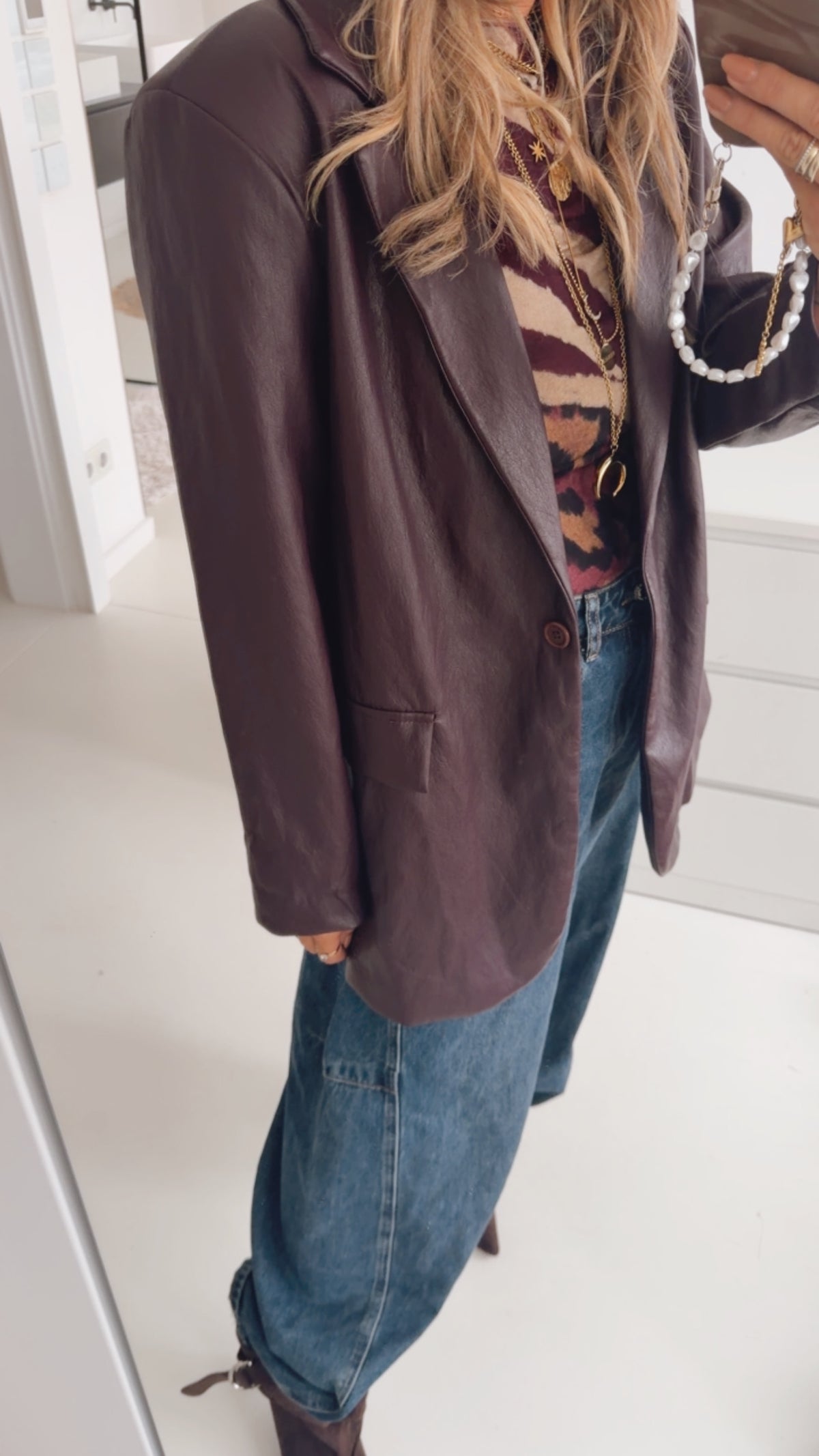 Long Blazer Lederoptik