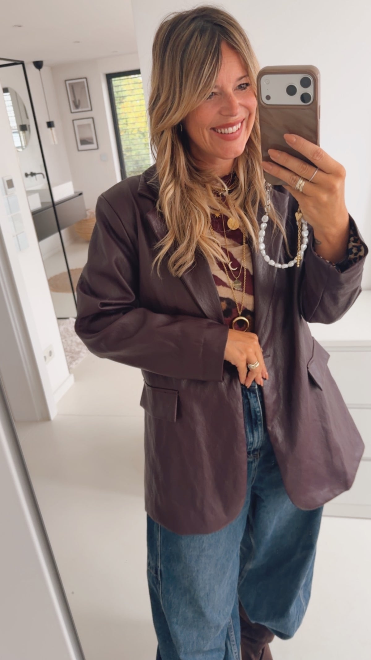 Long Blazer Lederoptik