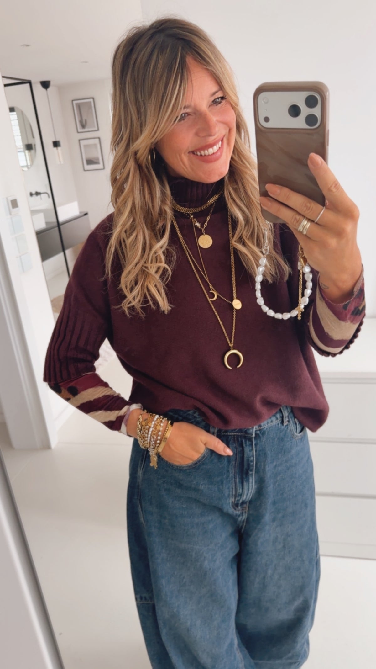 Dreiviertelarm Pulli Turtleneck