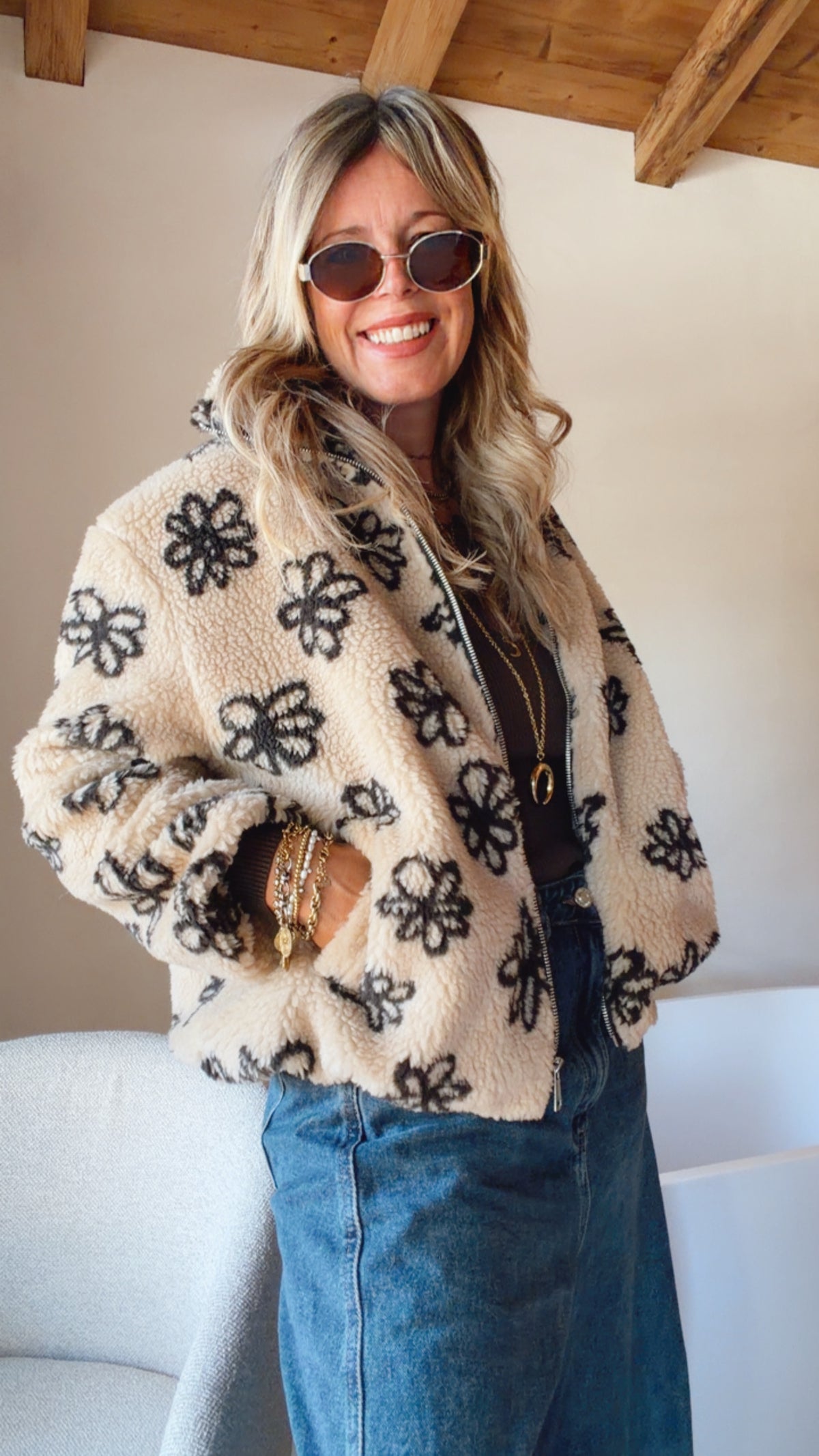 Flausch Jacke Flower