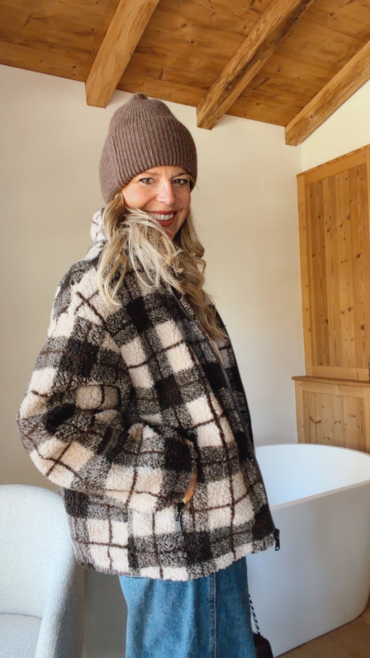 Karo Jacke Flausch