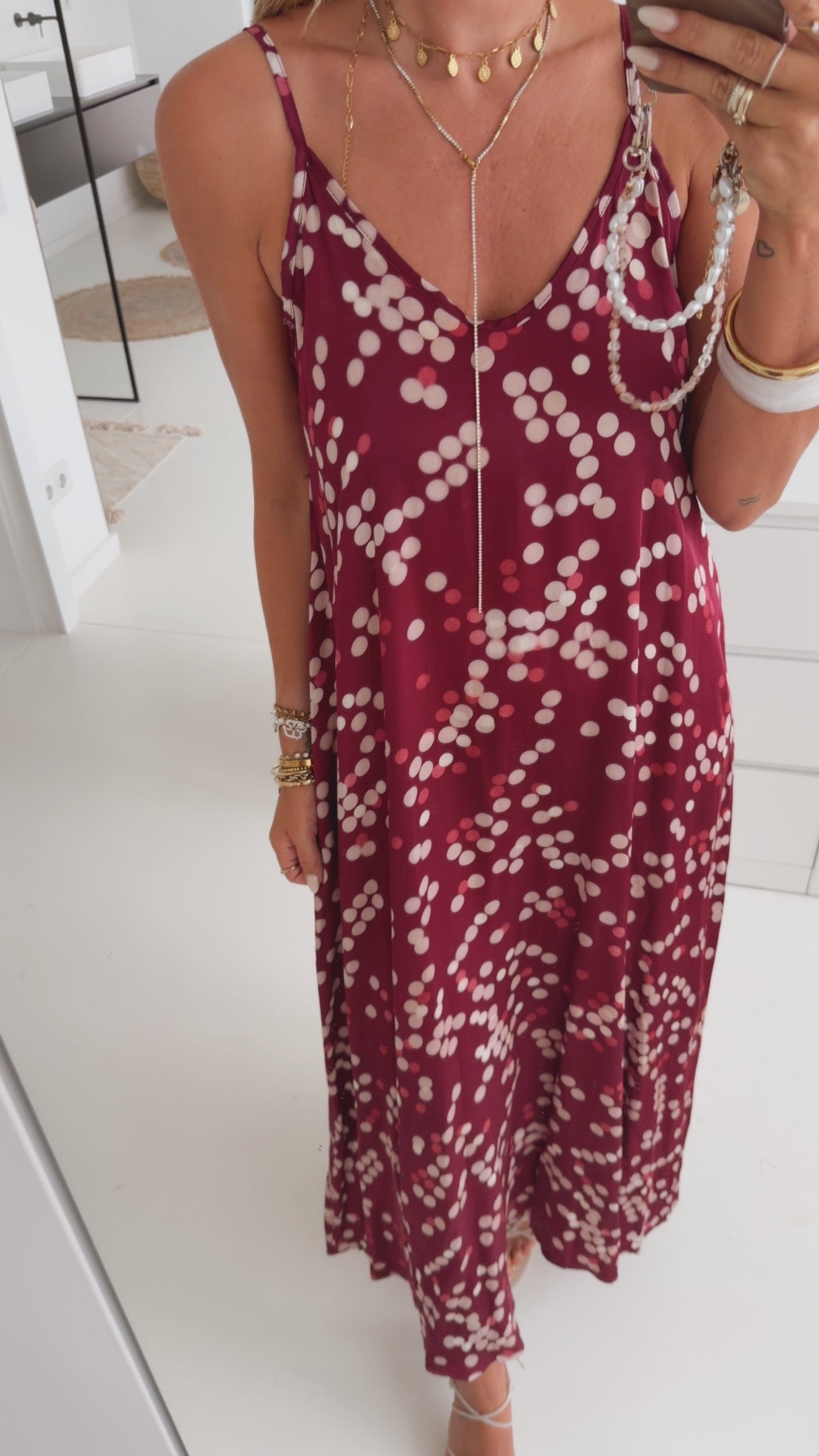 Spaghetti Kleid Polkadots