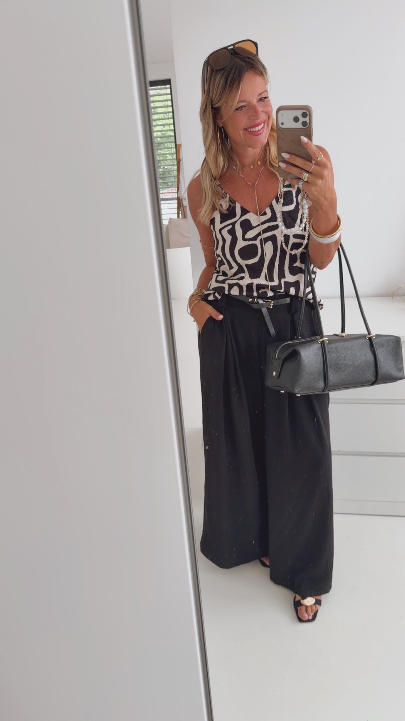 Abstract Print Spaghetti Top
