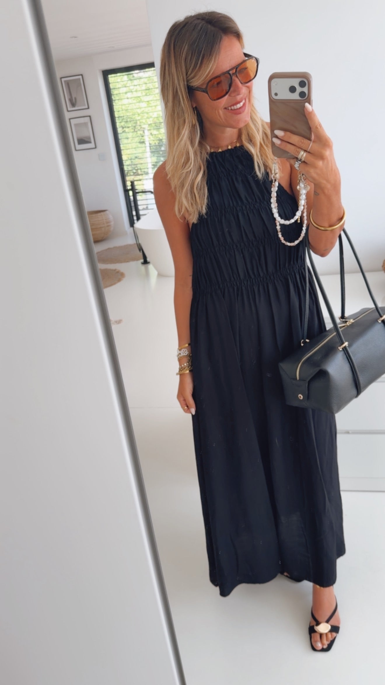 Long Kleid Mit Raffung