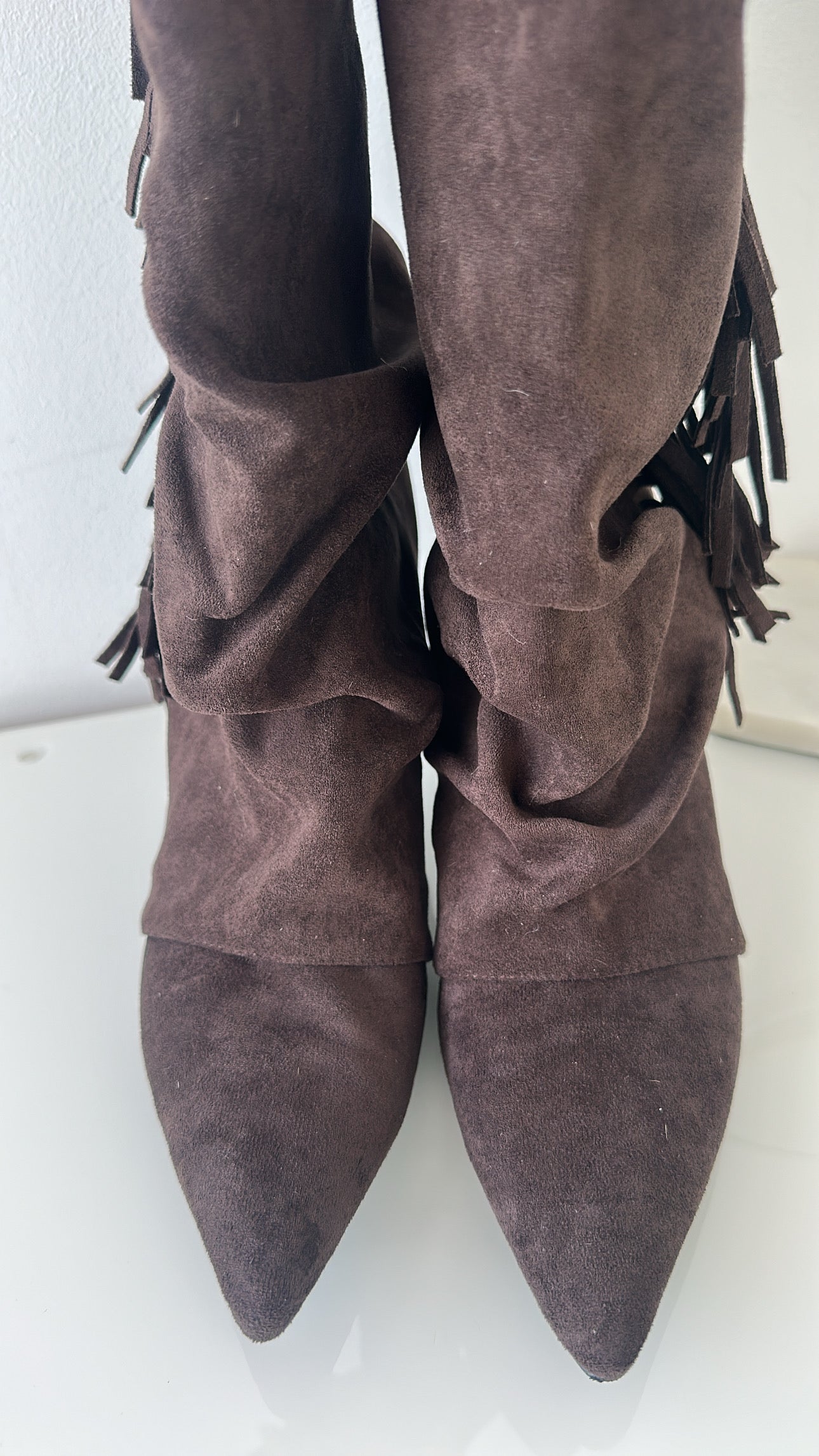 Heel Boots mit Fransen