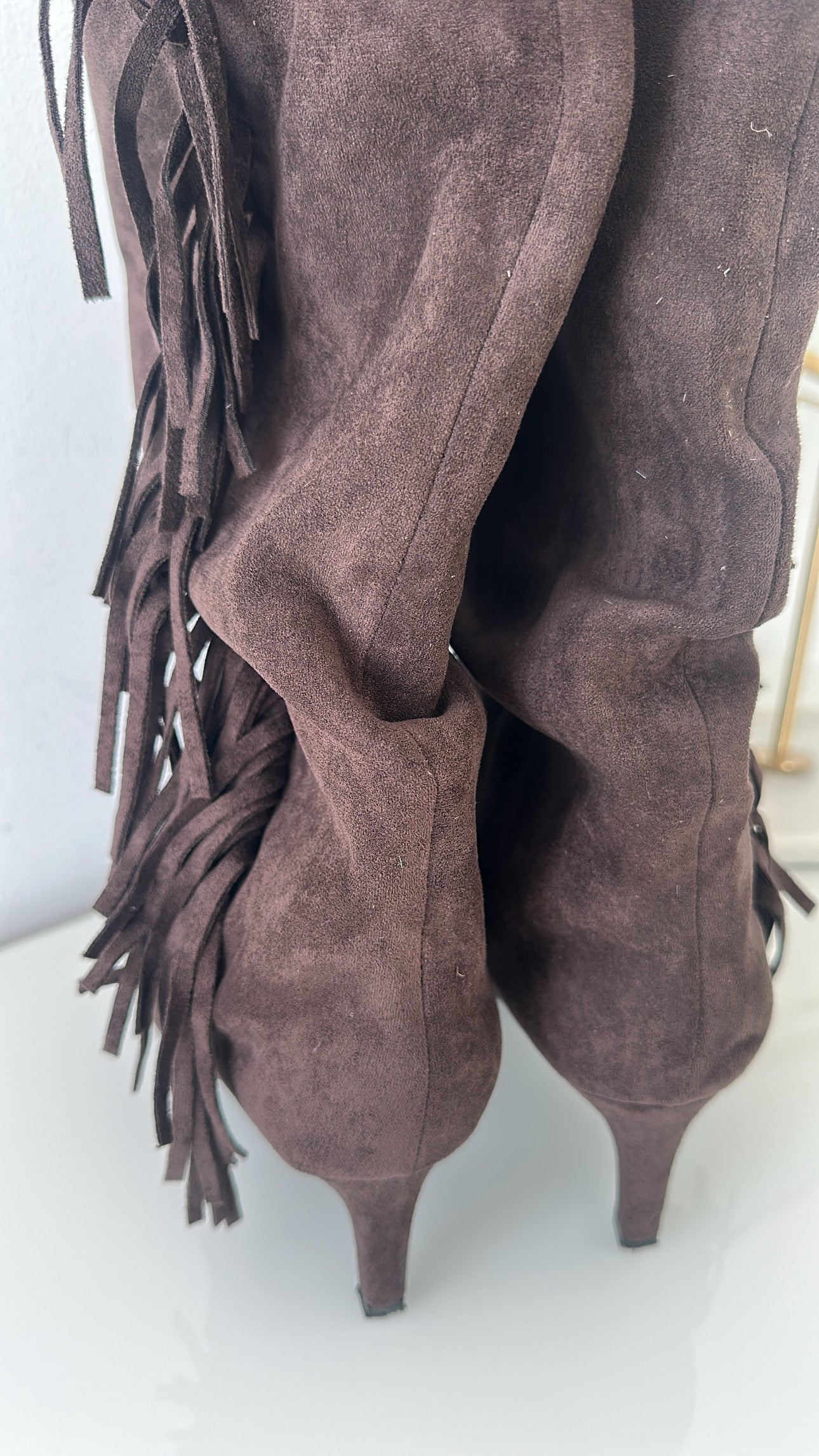 Heel Boots mit Fransen