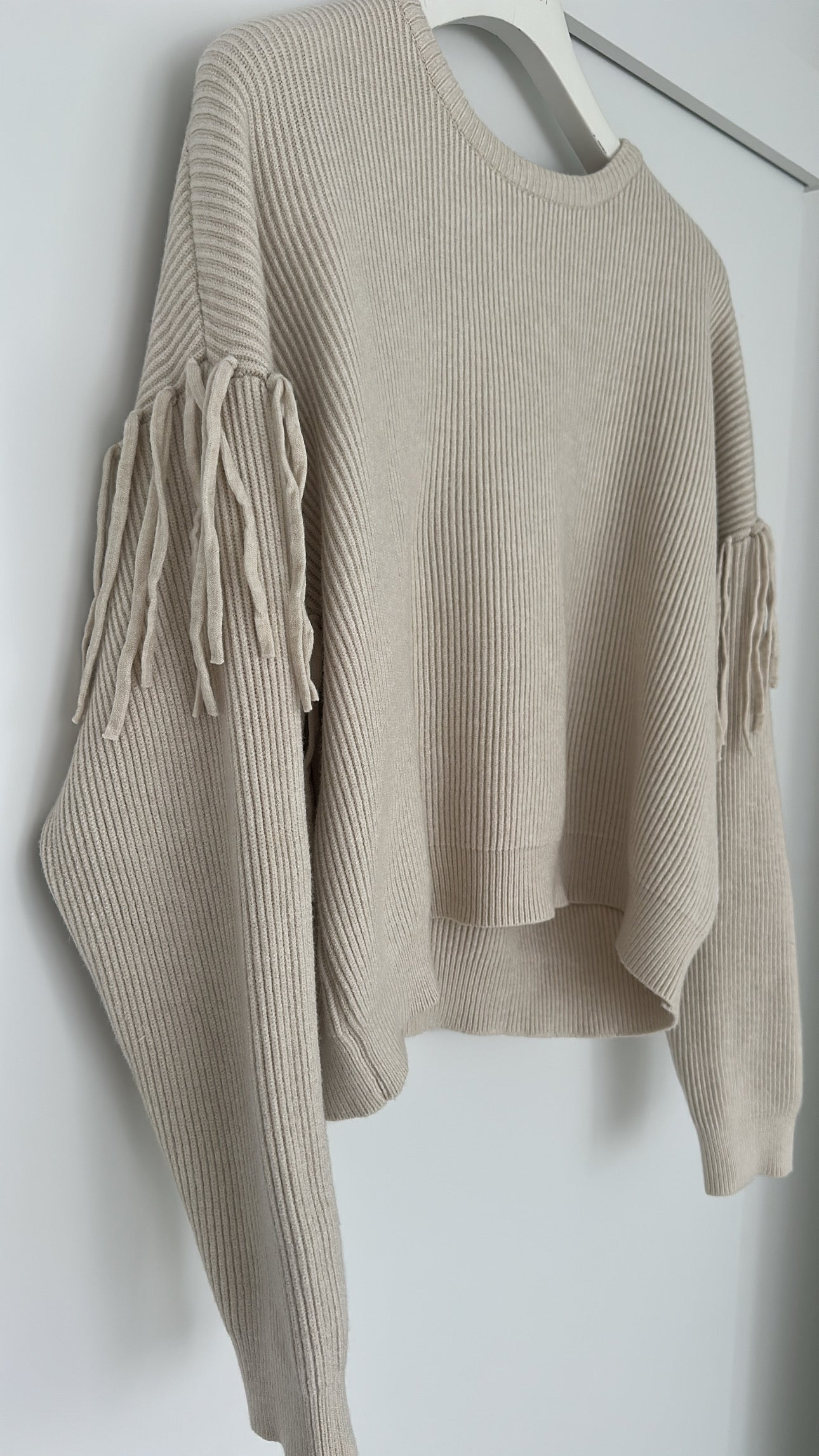 Midi Boho Pullover mit Fransenarm