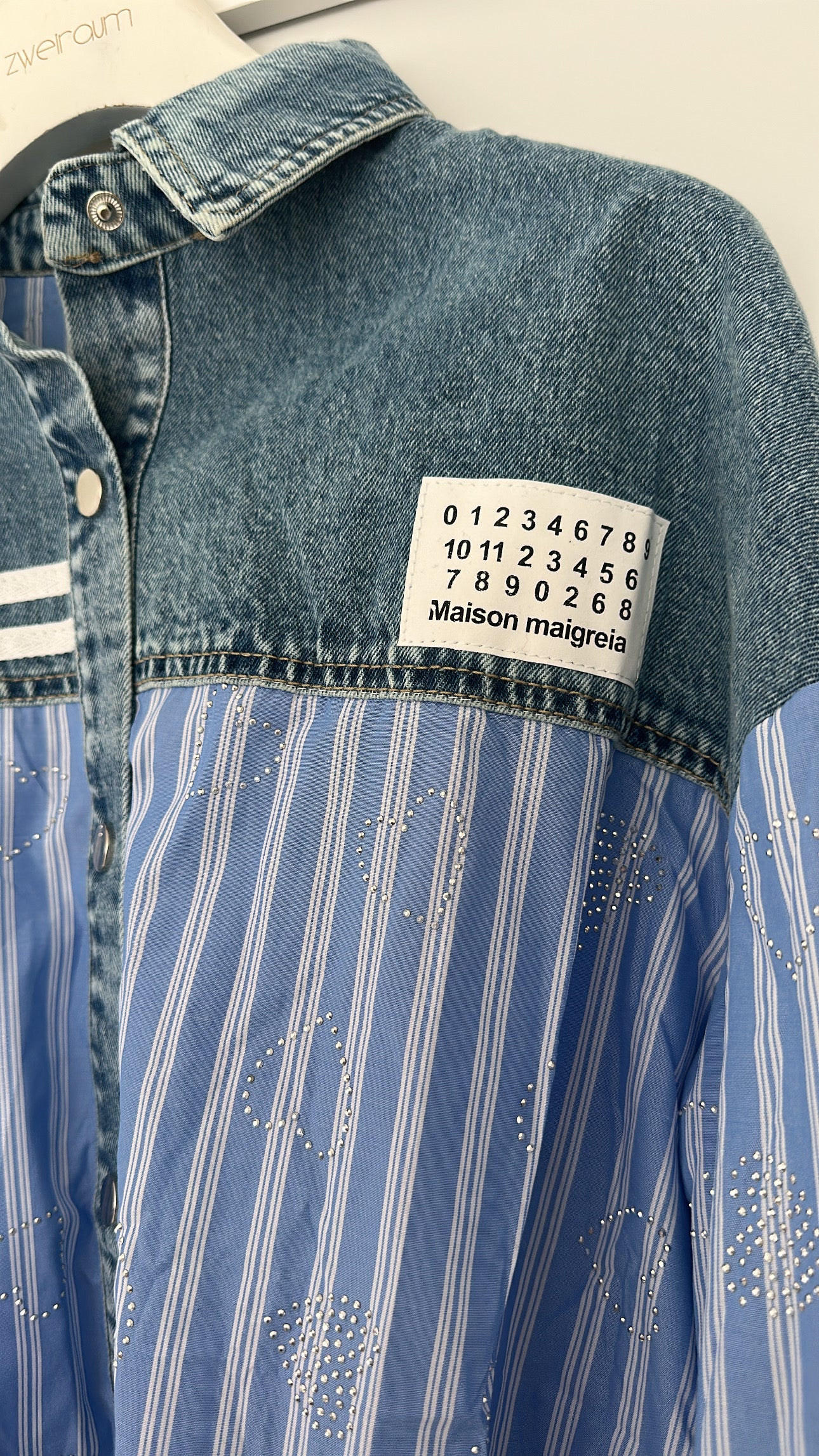 Jeans Hemd Blue Stripes Glitter Hearts
