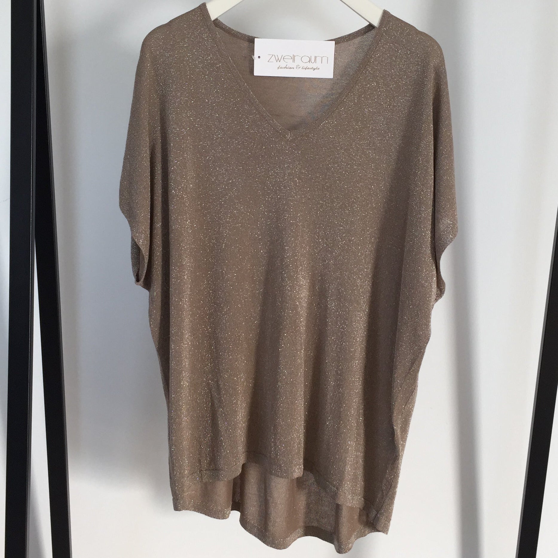 Knit Shirt V-Neck Glitter
