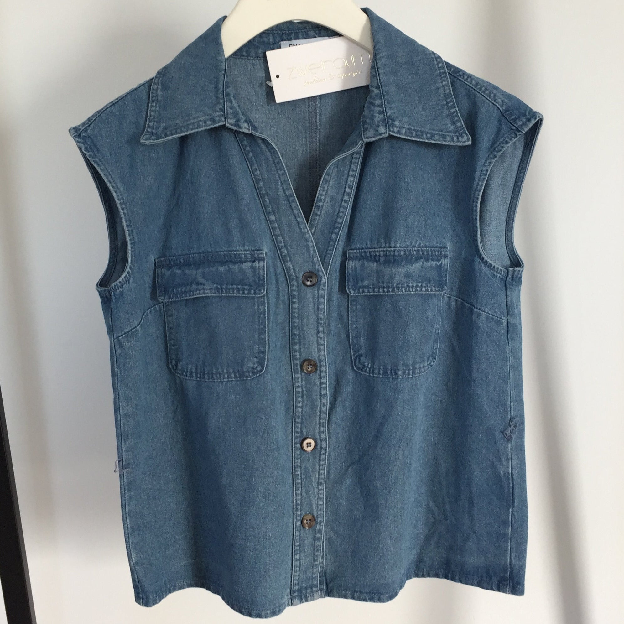 Jeans Weste mit Gürtel