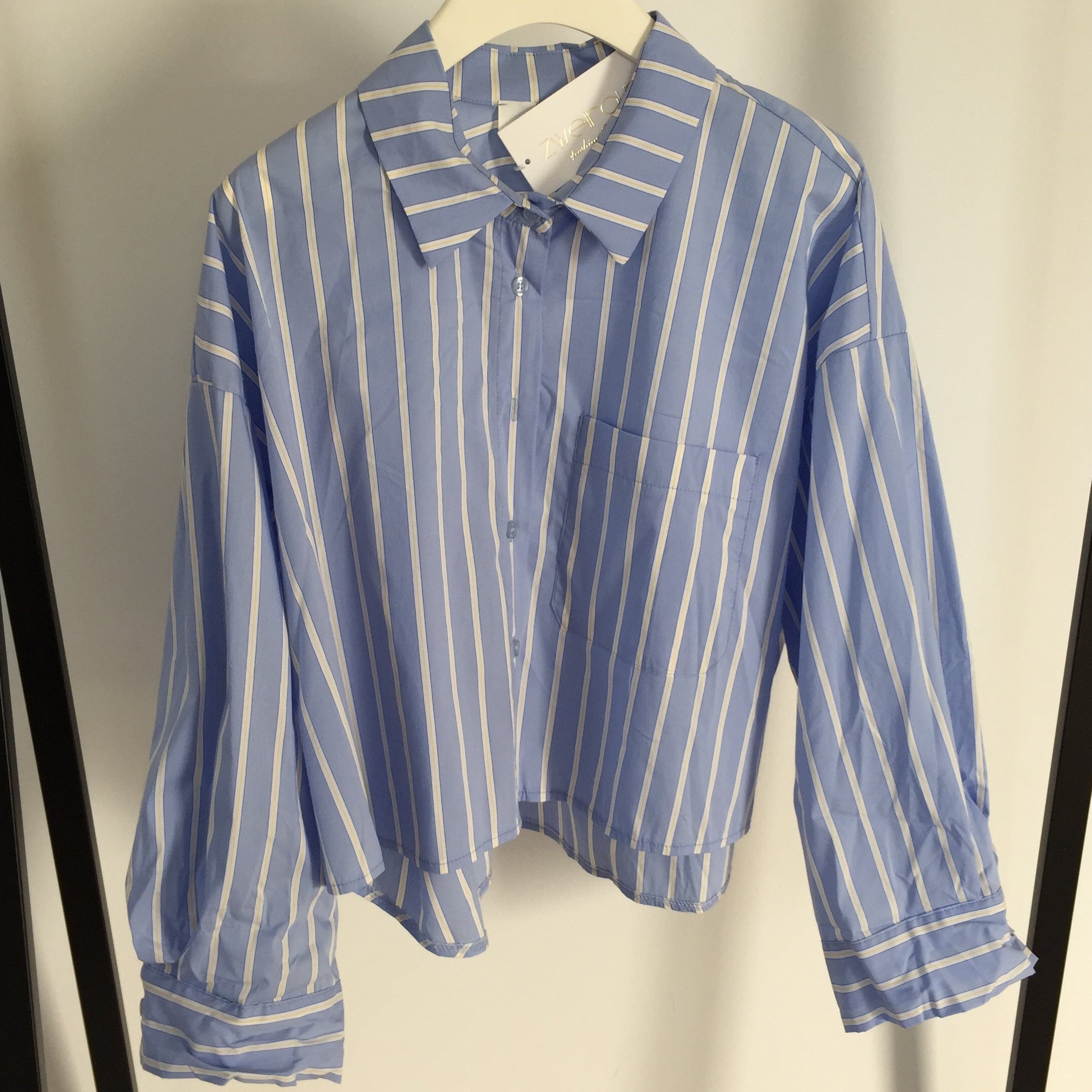 Cropped Oversize Hemd Stripes