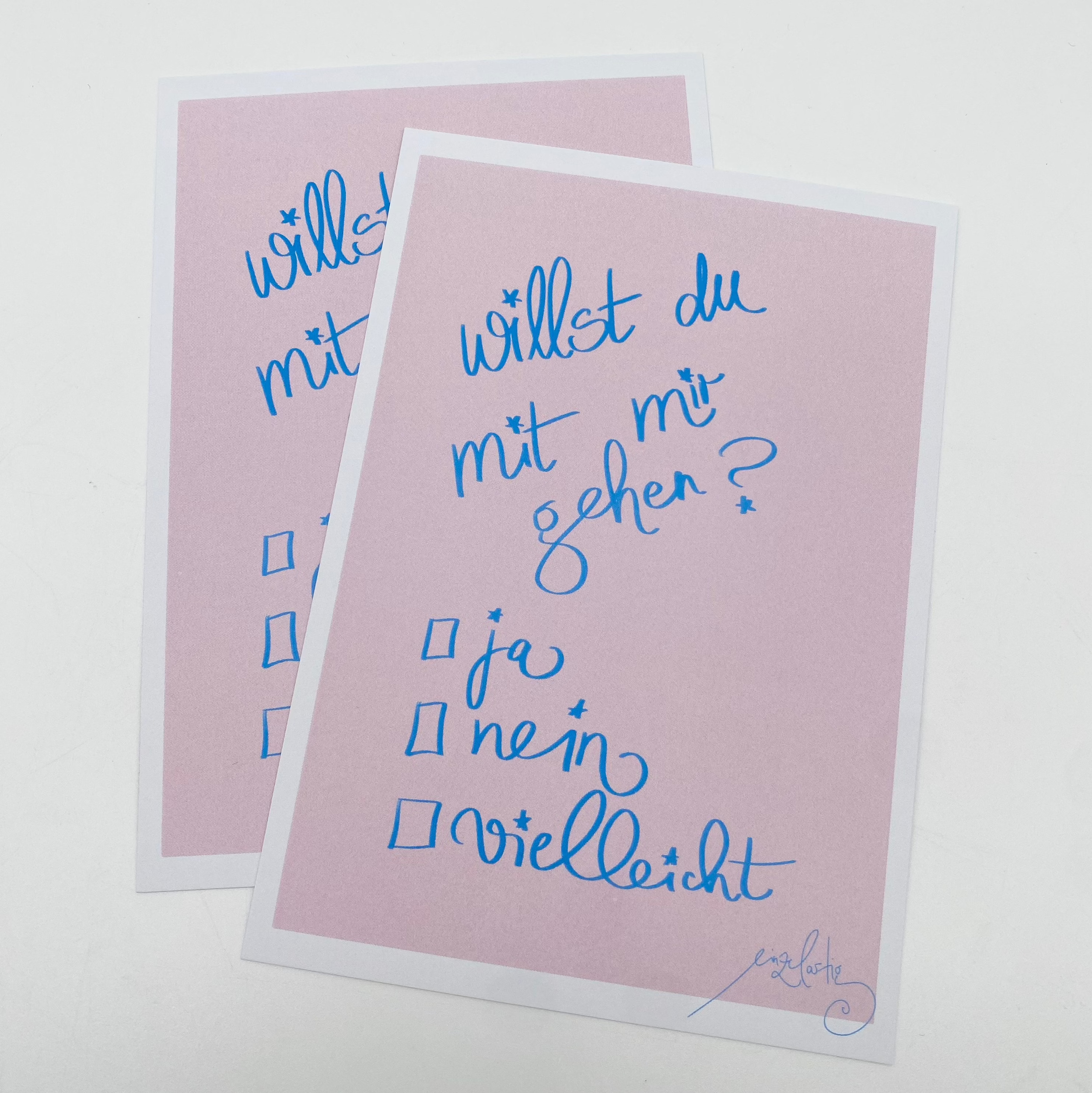 Postkarte willst du mit mir gehen?