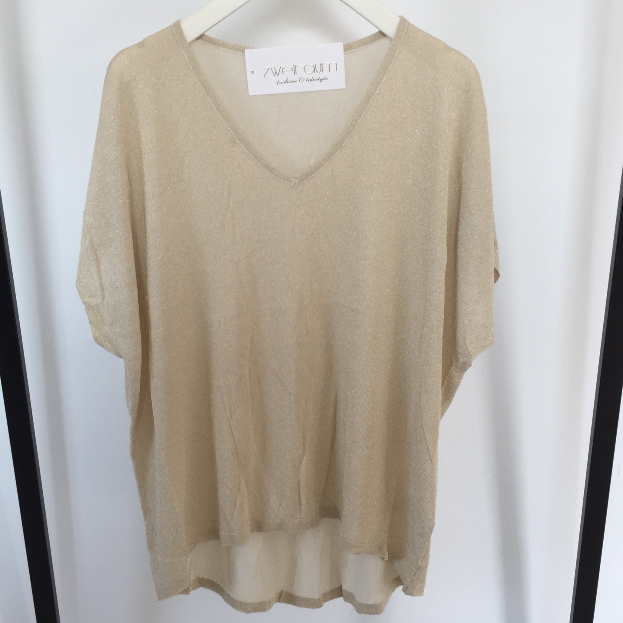 Knit Shirt V-Neck Glitter