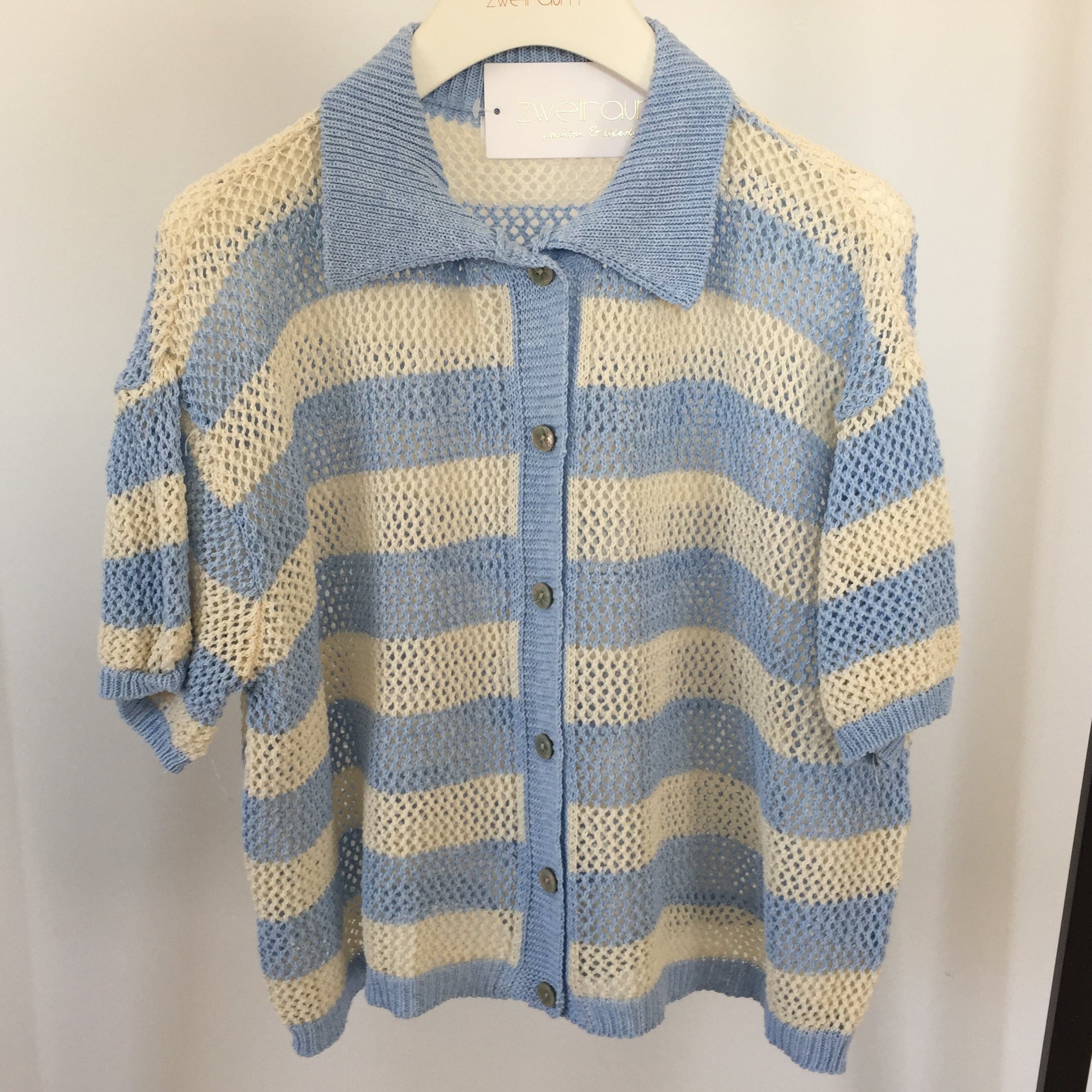 Loose Strick Hemd Kurzarm