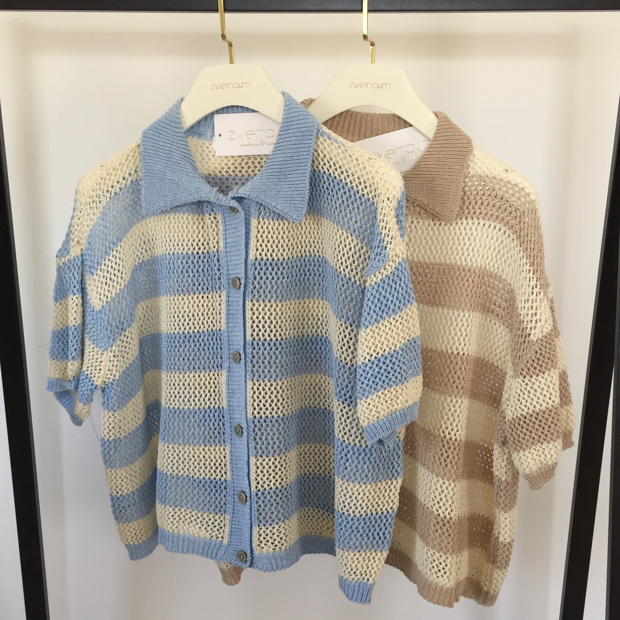 Loose Strick Hemd Kurzarm