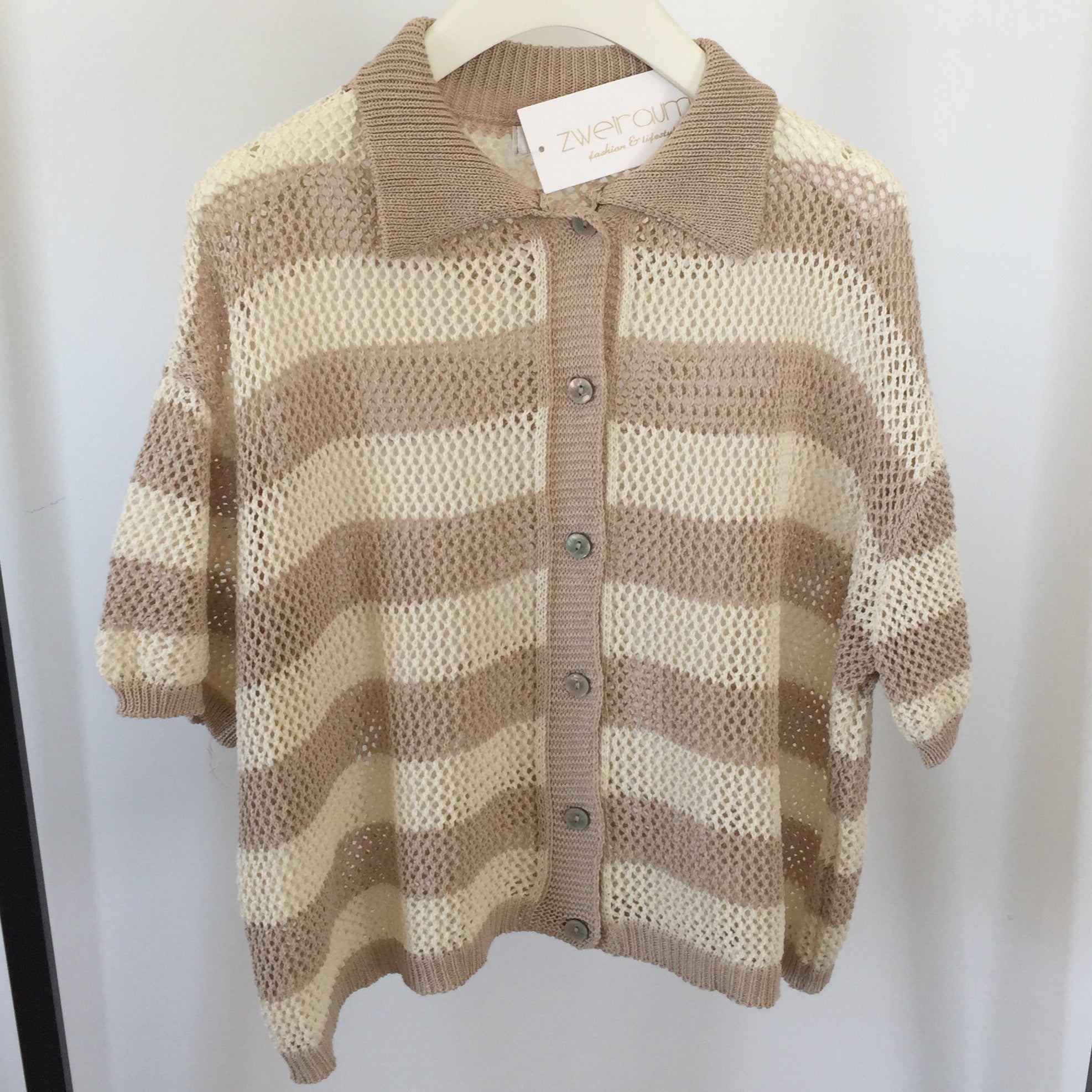 Loose Strick Hemd Kurzarm