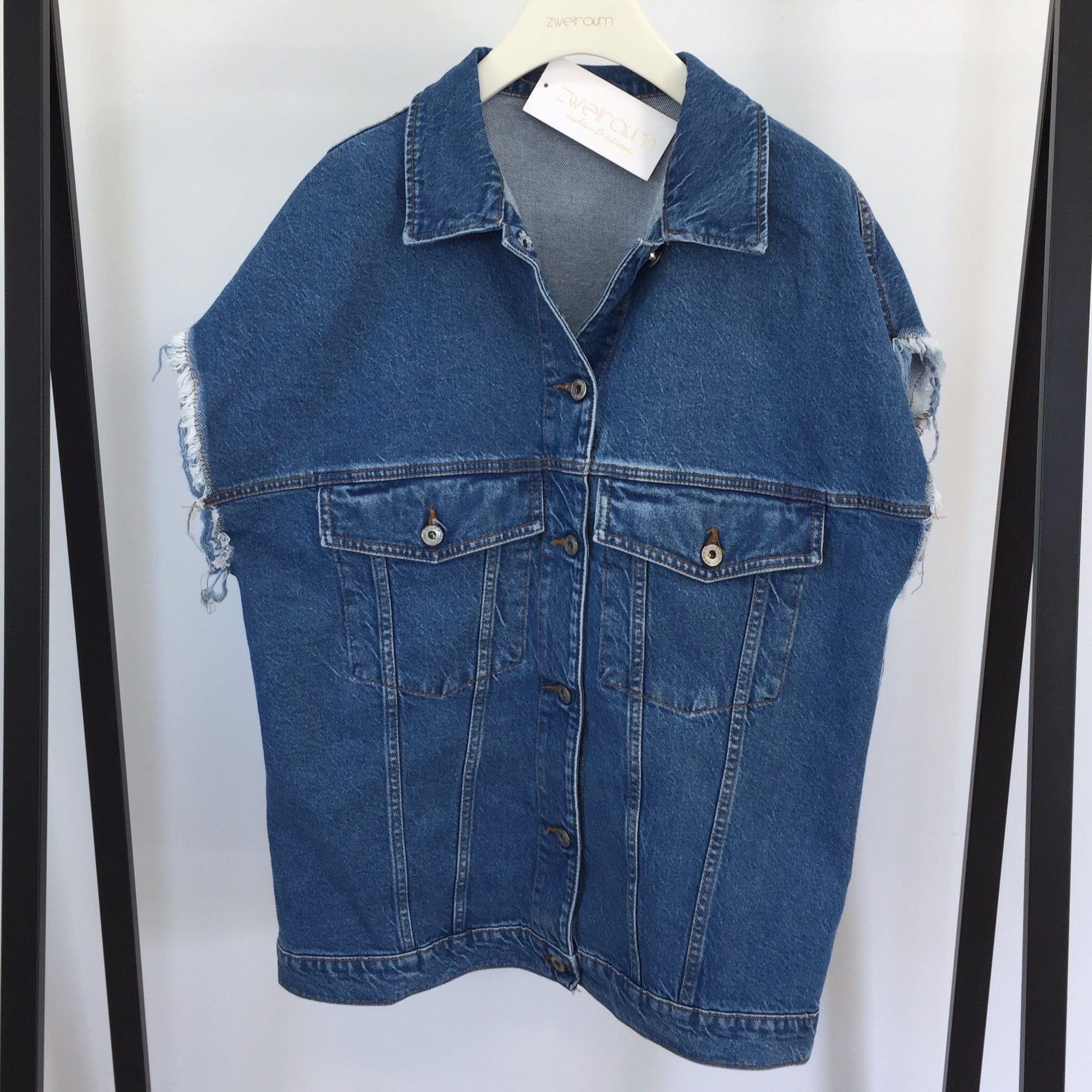 Jeans Weste Fringe