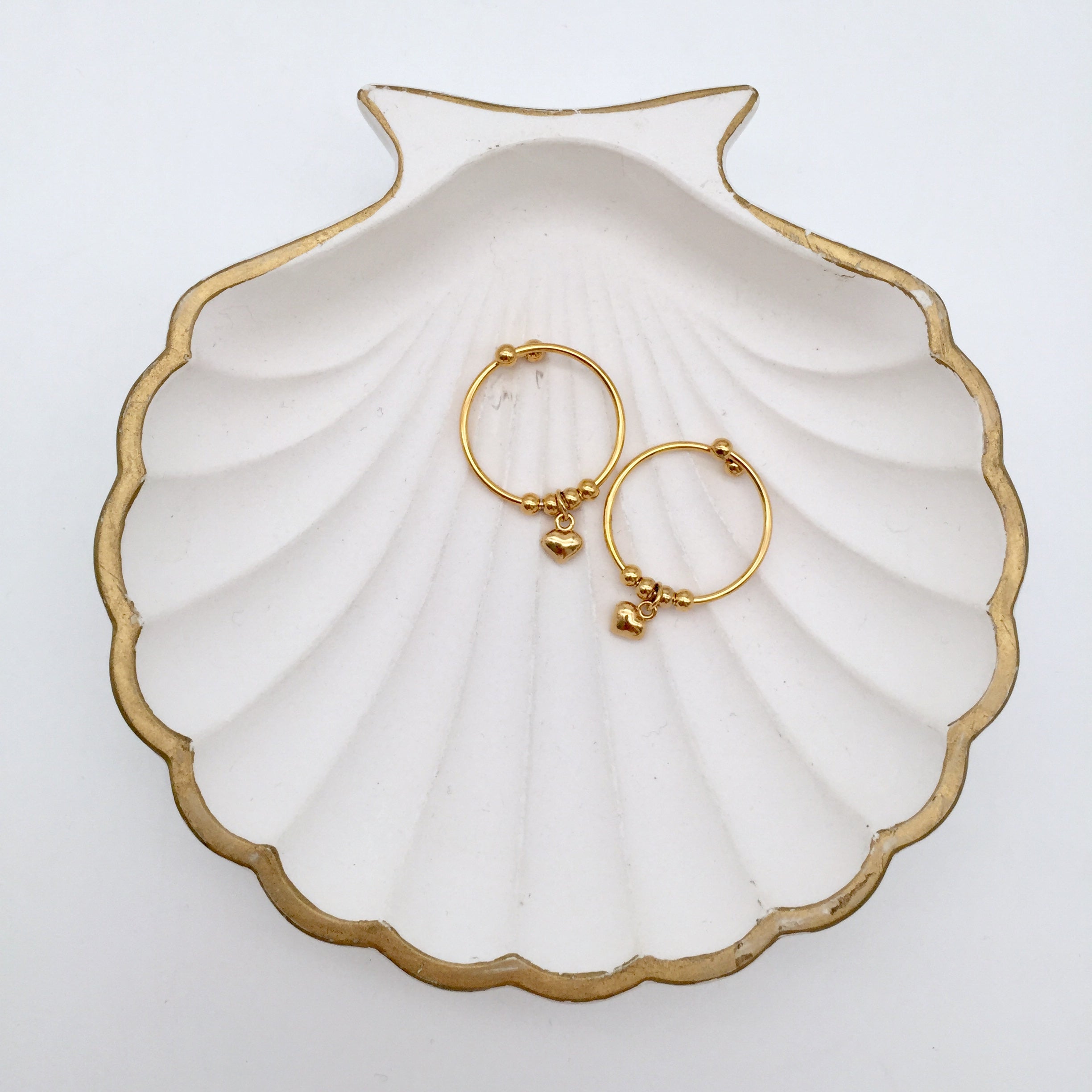 Ring Tiny Heart & Golden Pearls