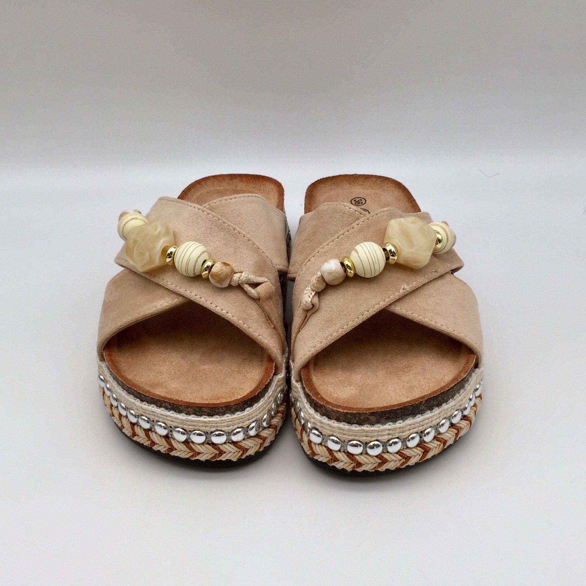 Boho Schlappen Pearls & Stones