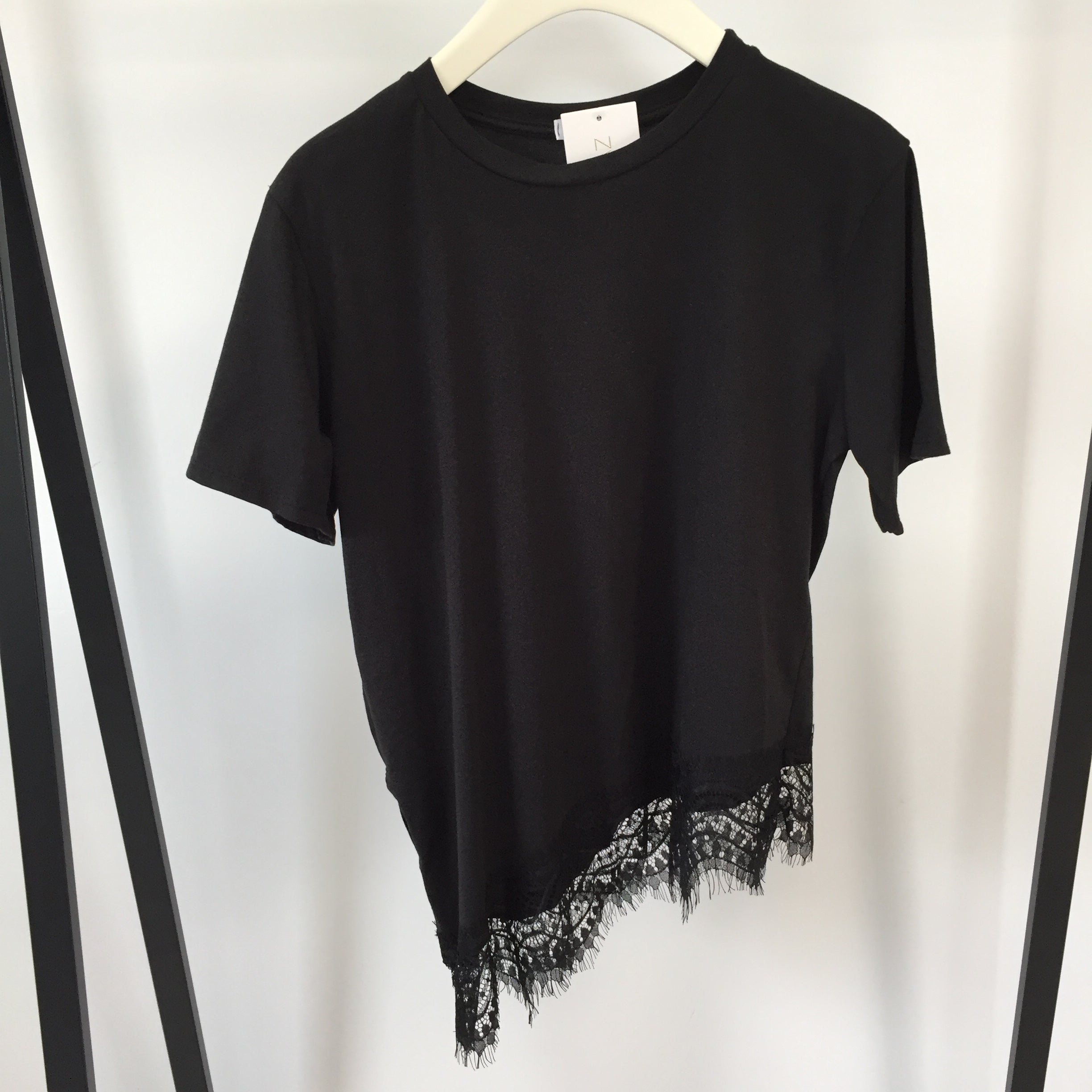 T-Shirt Asymmerisch Lace
