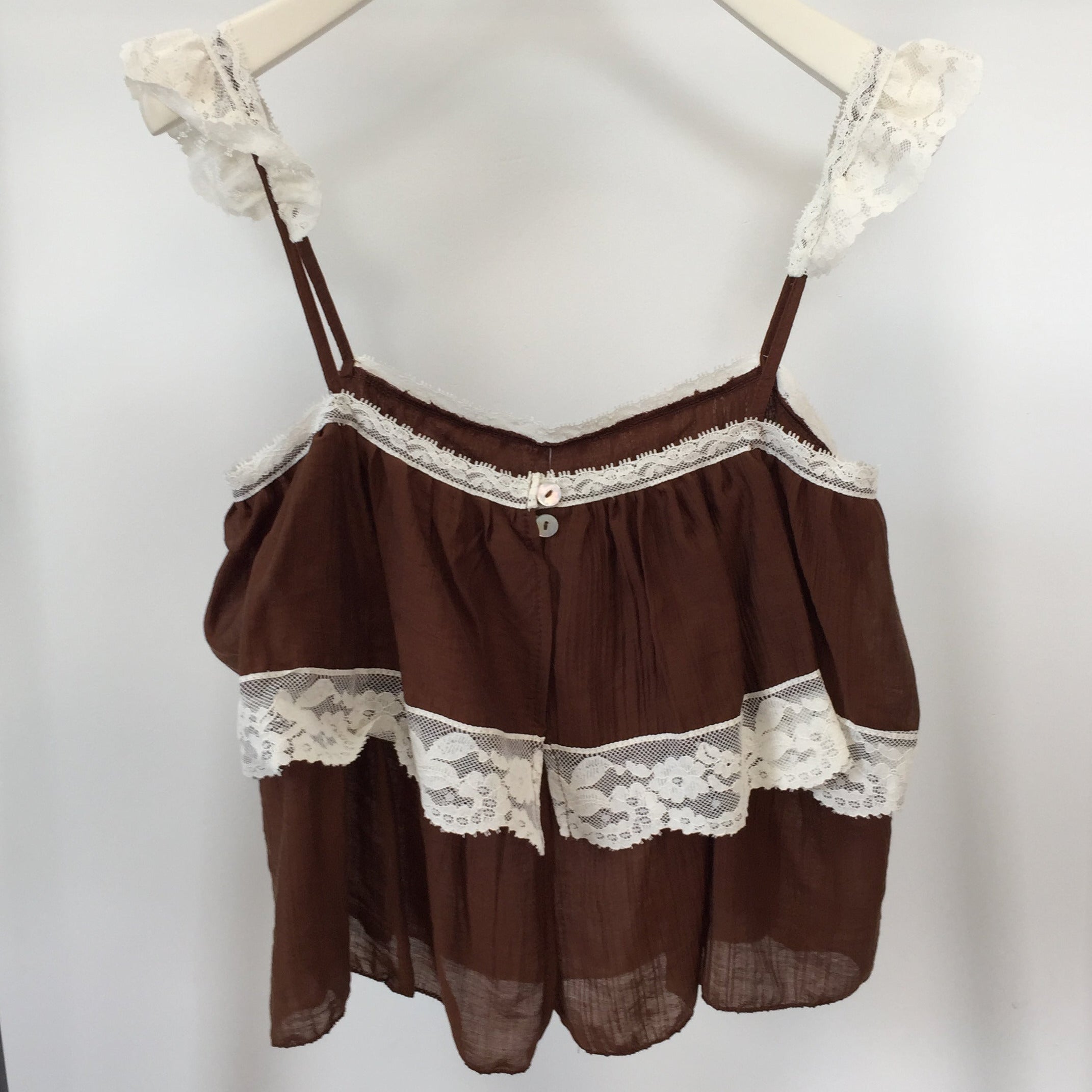 Midi Spaghetti Top mit Lace Detail