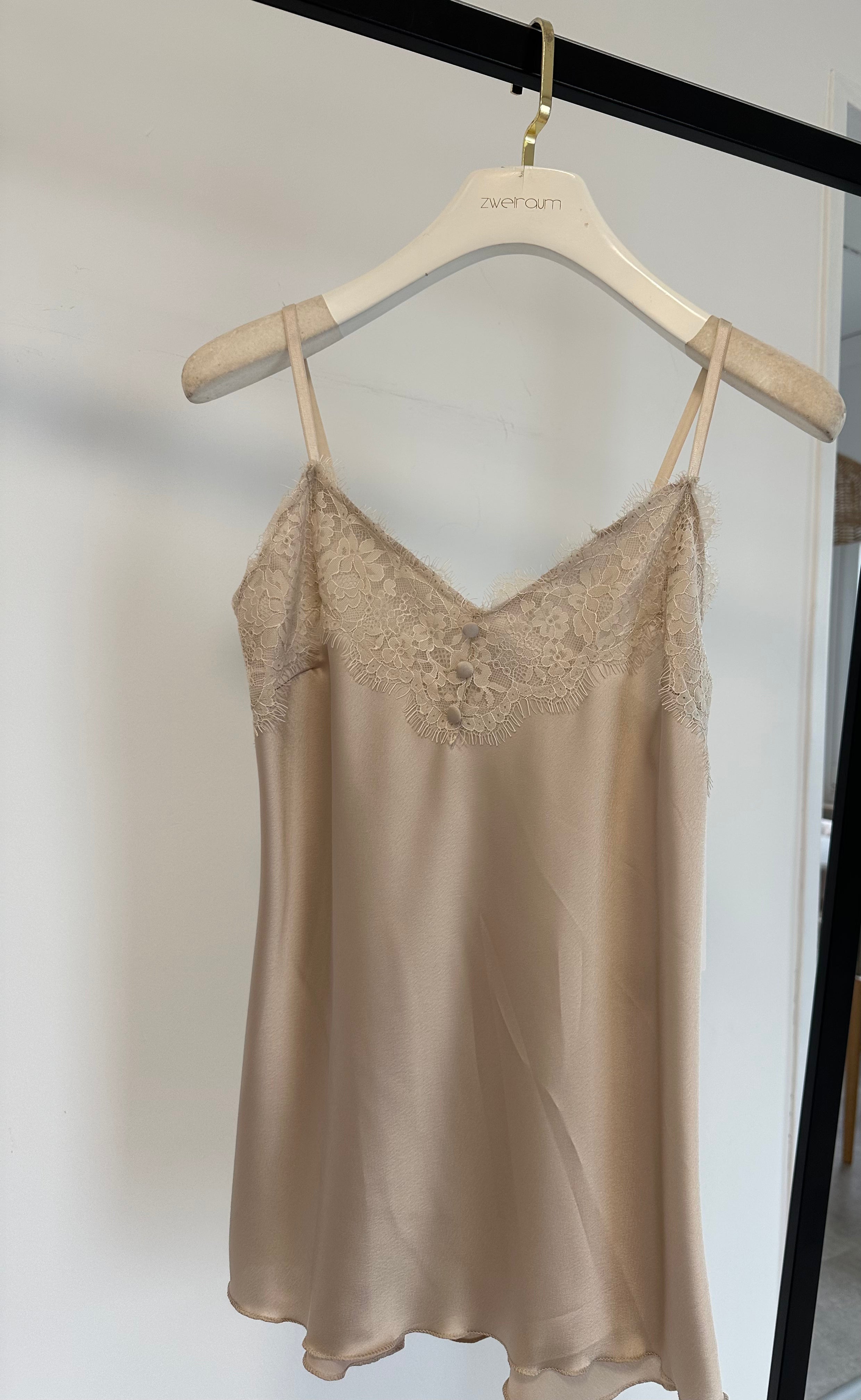 Spaghetti Top Lace Button