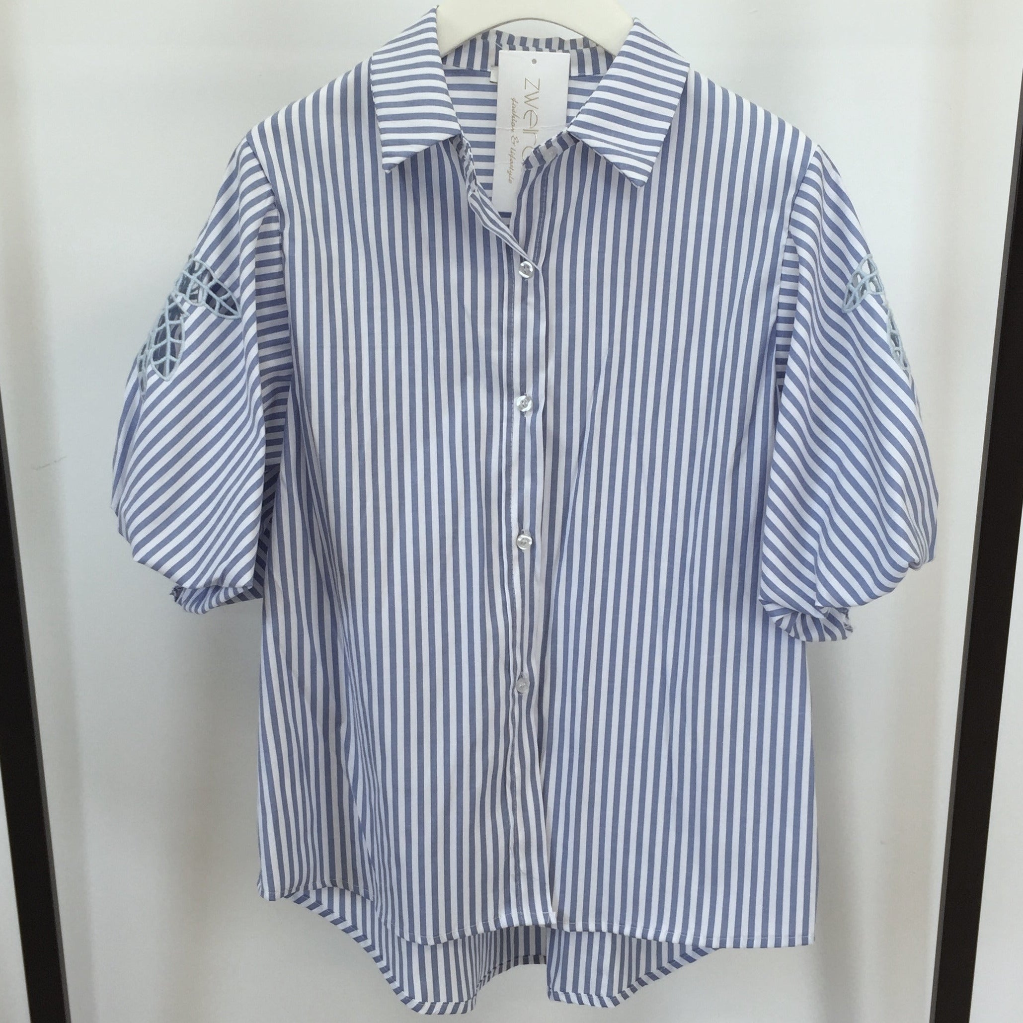 Hemd Bluse Stripes Ballonarm