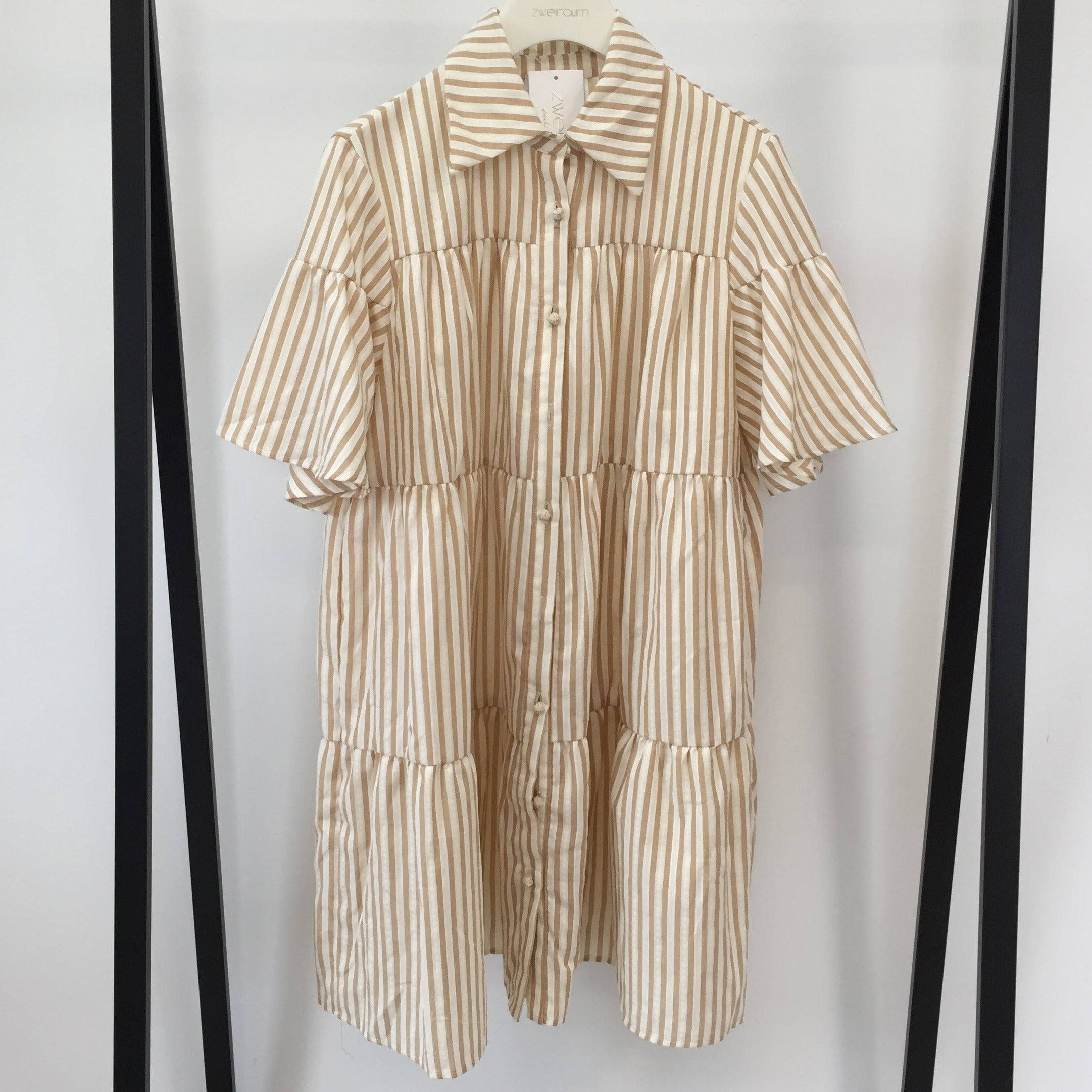 Midi Kleid Stripes mit Statement Knöpfen