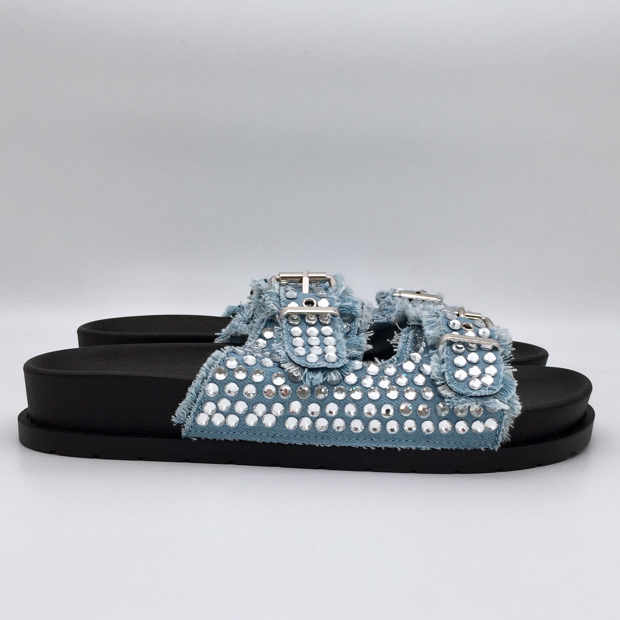 Jeans Schlappen Glitter