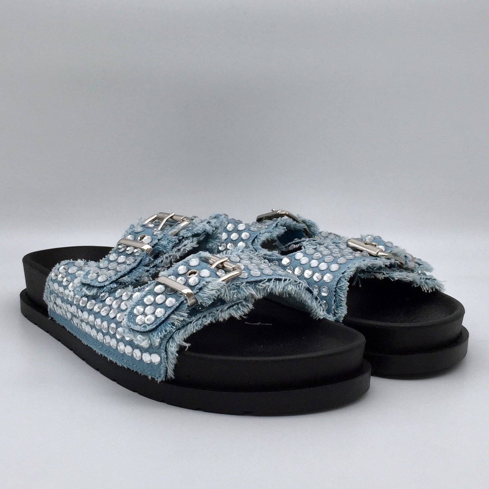 Jeans Schlappen Glitter