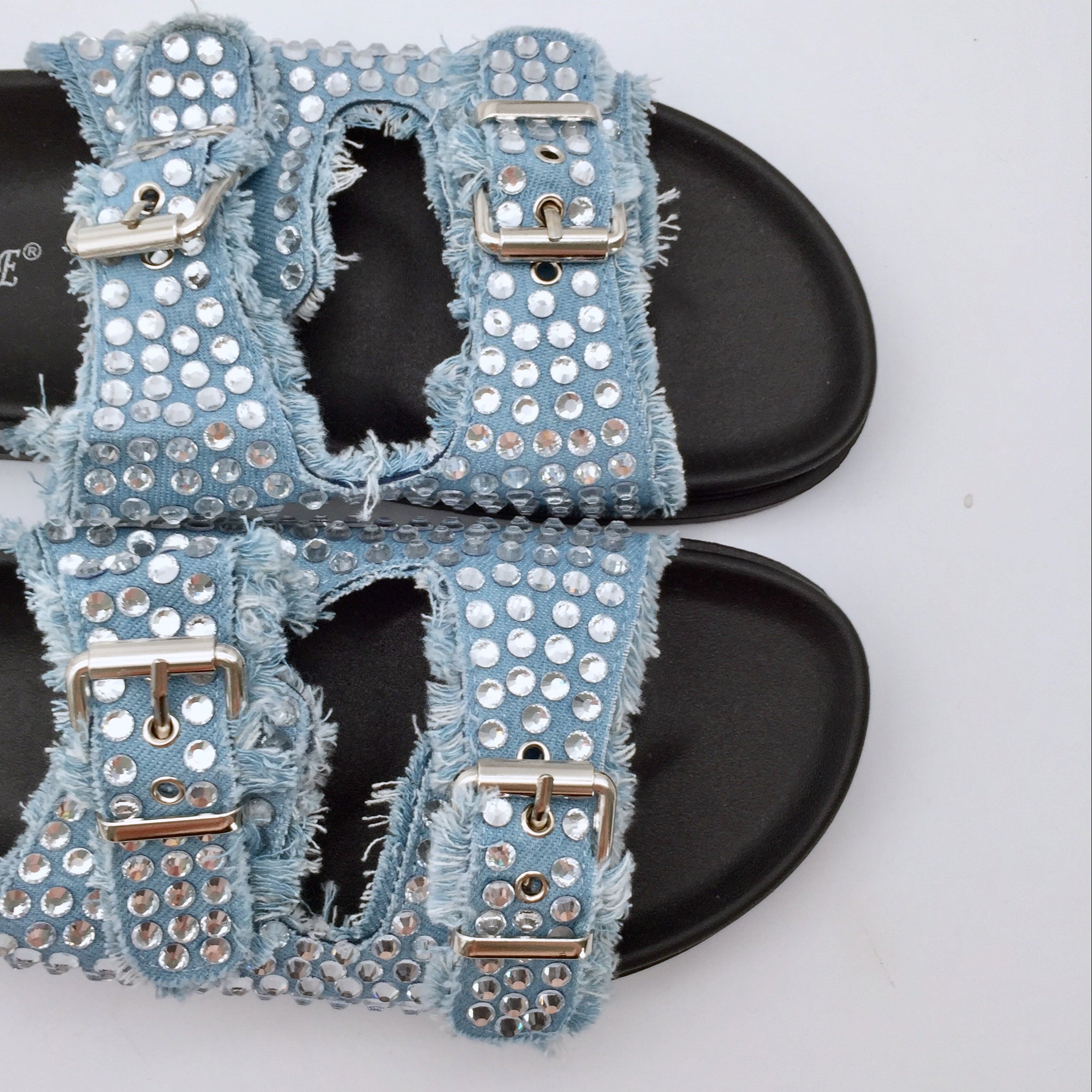 Jeans Schlappen Glitter