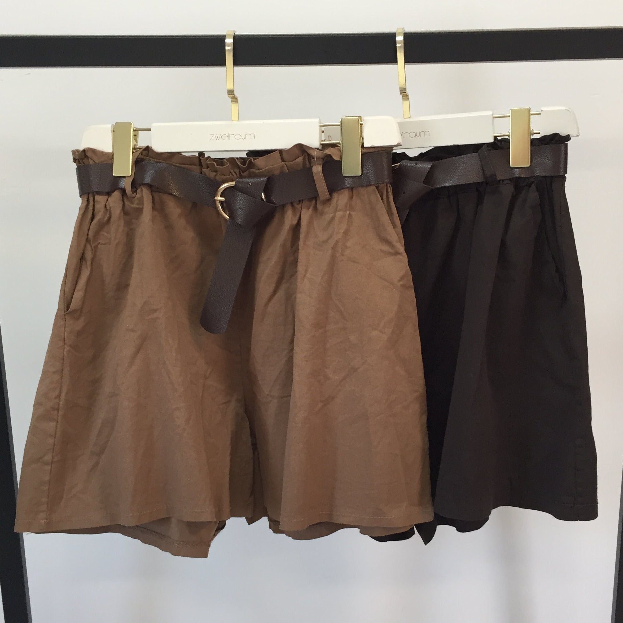 Knitter Shorts mit Gürtel
