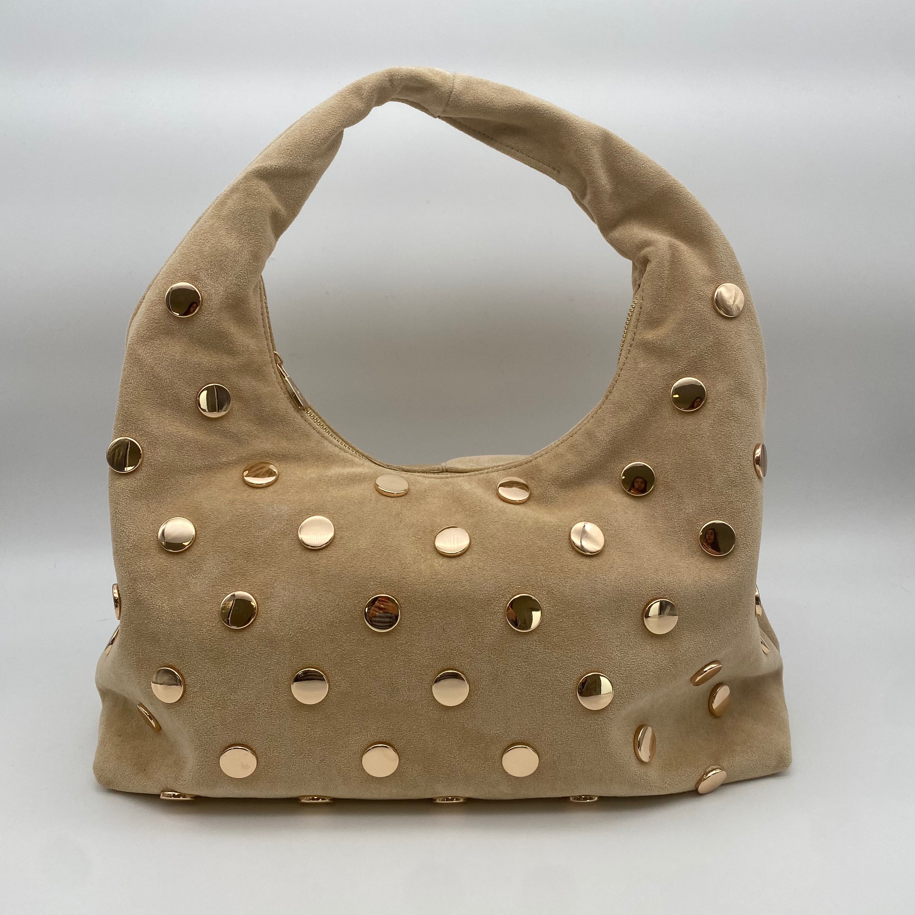Tasche Wildlederoptik Golden Studs