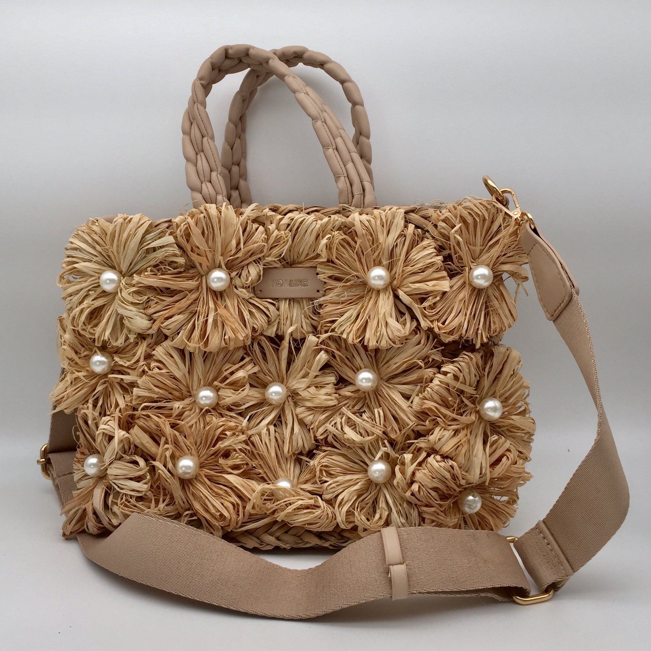 Bast Tasche Flower Pearls