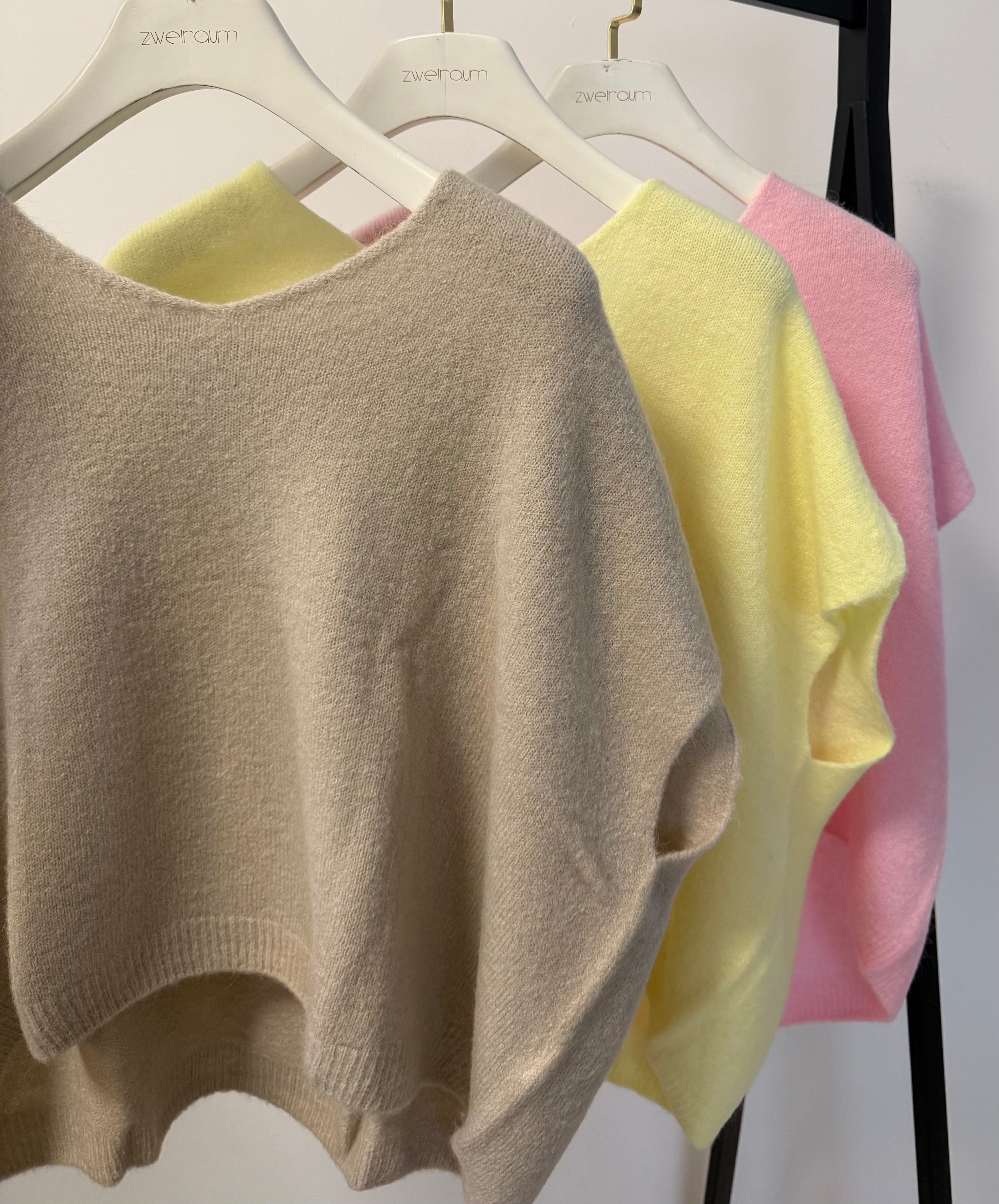 Midi Strick Pullunder Loose V-Neck